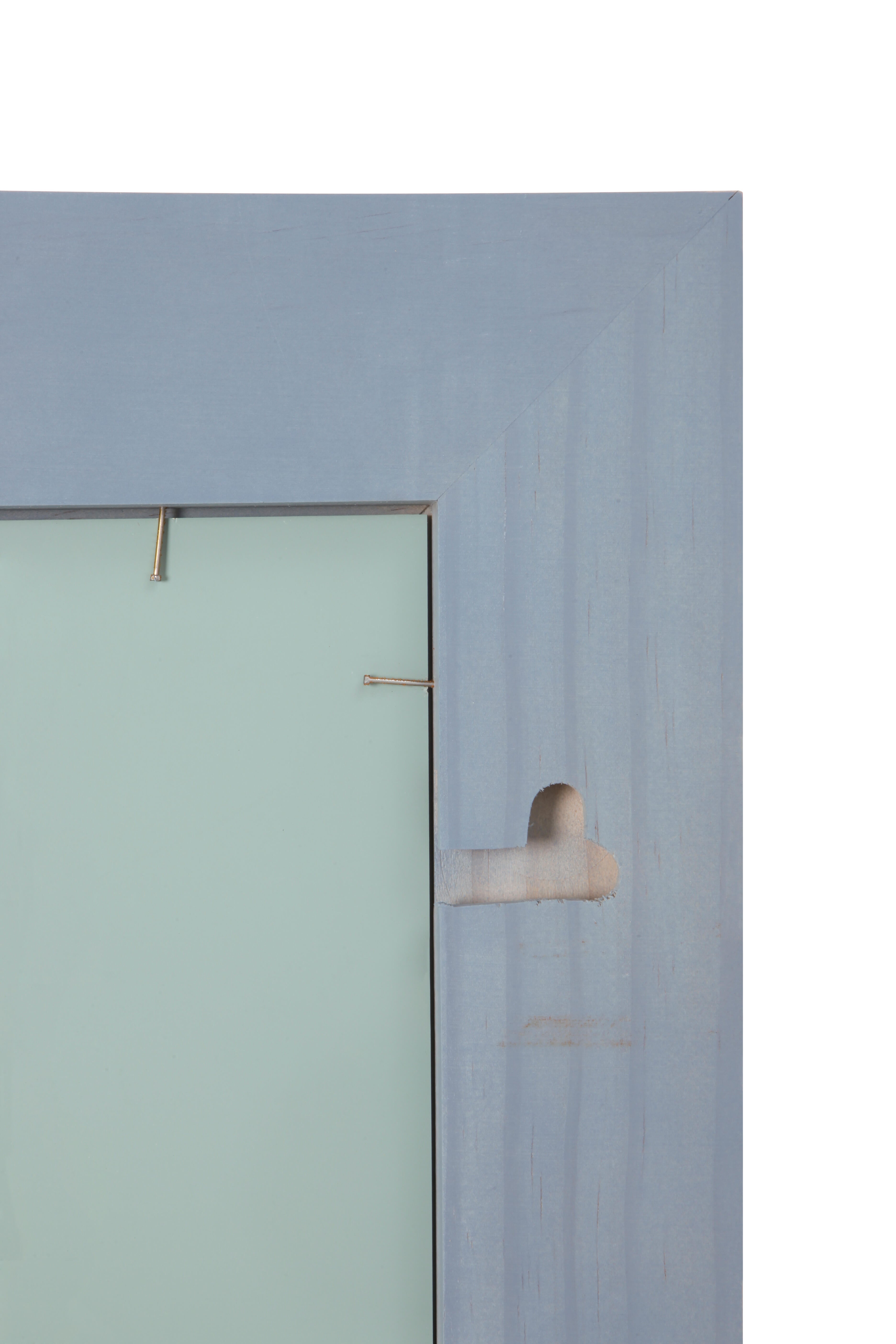 Espejo enmarcado cuadrado Roma azul  80 x80 cm - 4