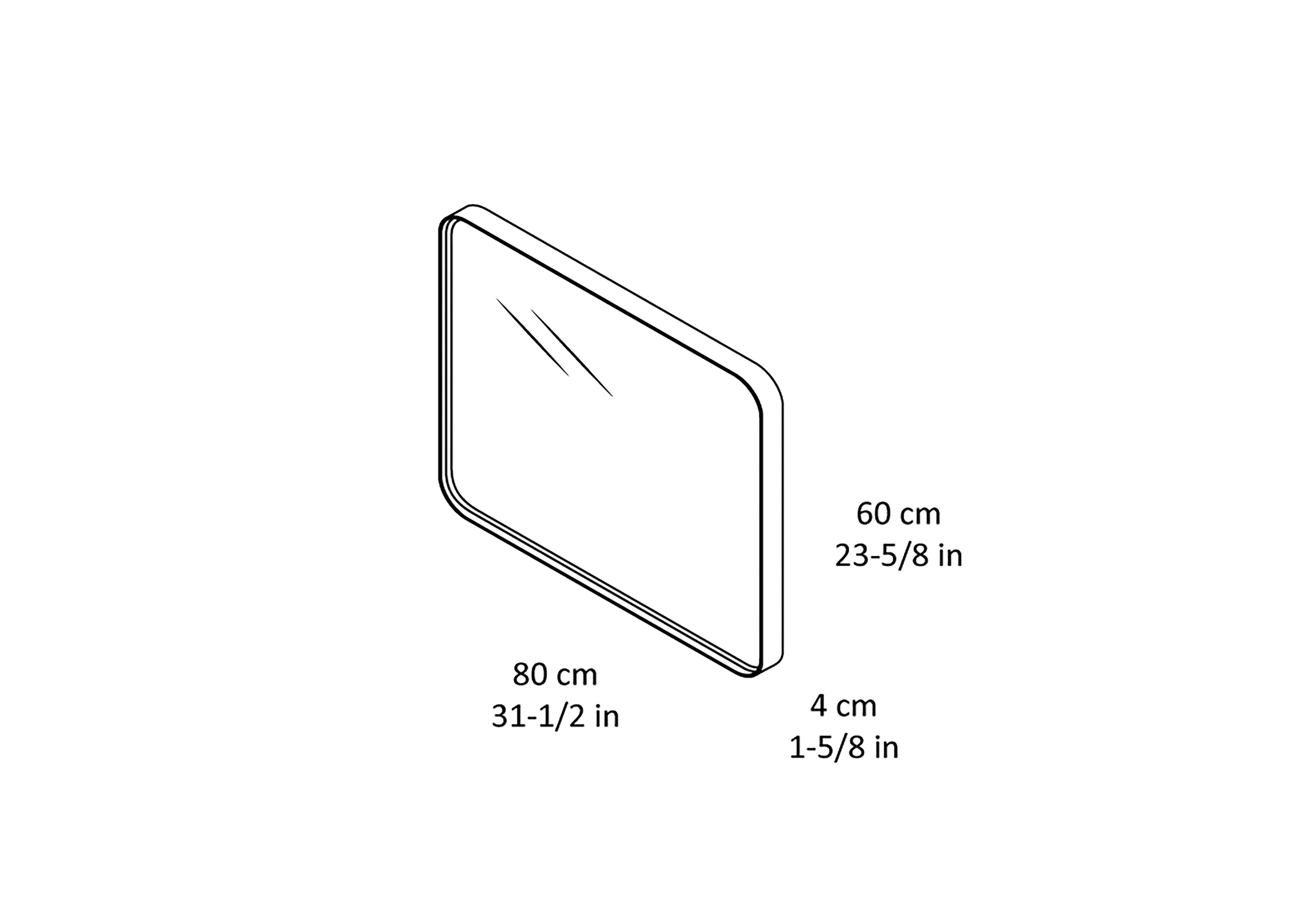 Specchio Kende rettangolare in alluminio oro e rosa 80 x 60 cm - 4