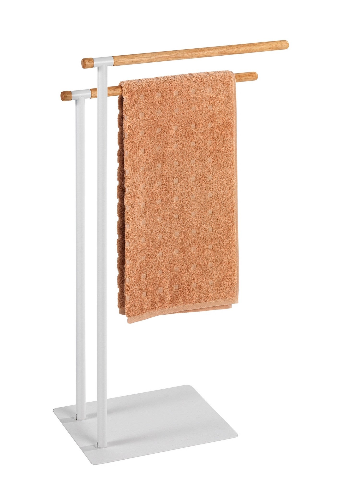 Toallero de pie macao marrón blanco 43x79x24 cm