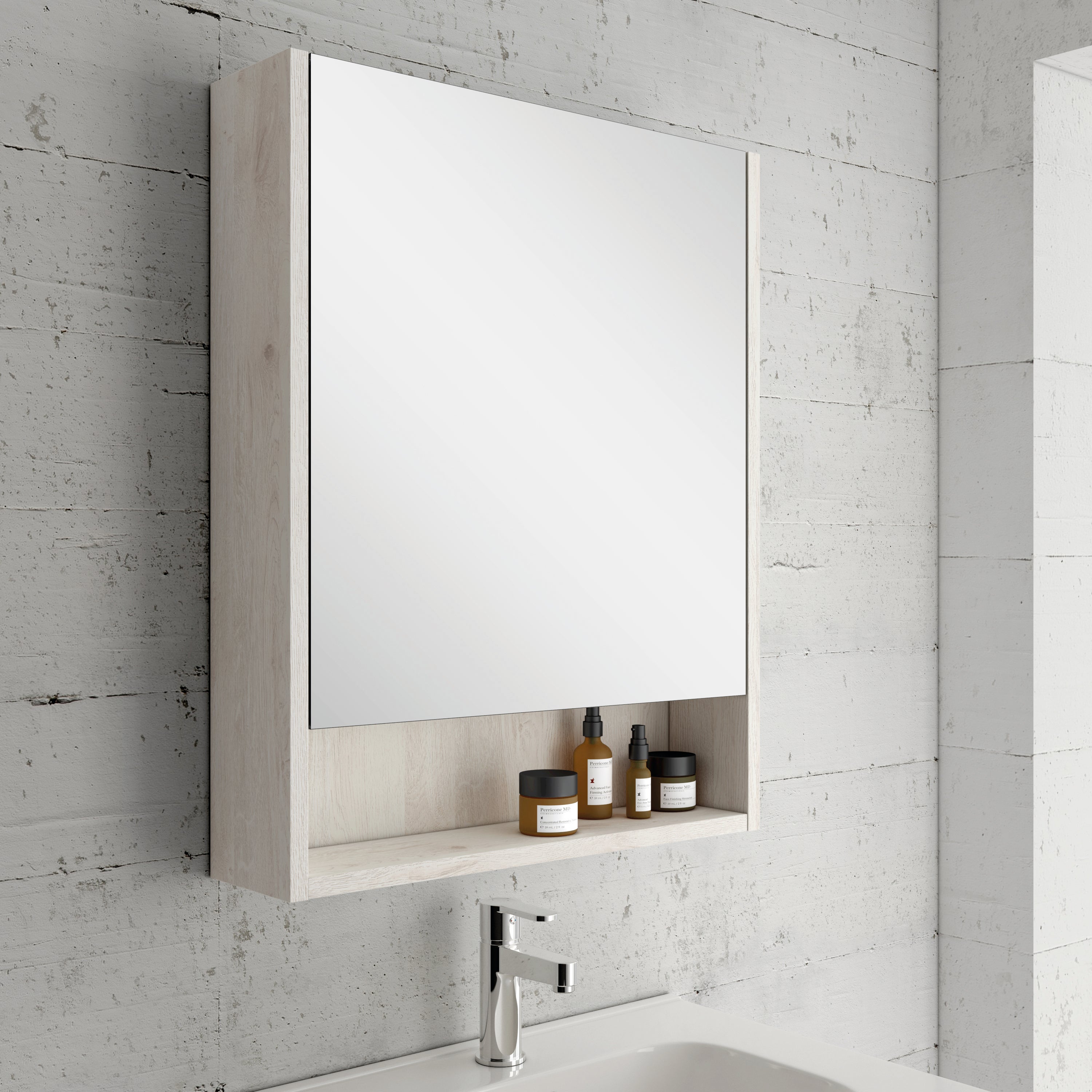 Armario de baño moon roble nórdico 60x75x13 cm
