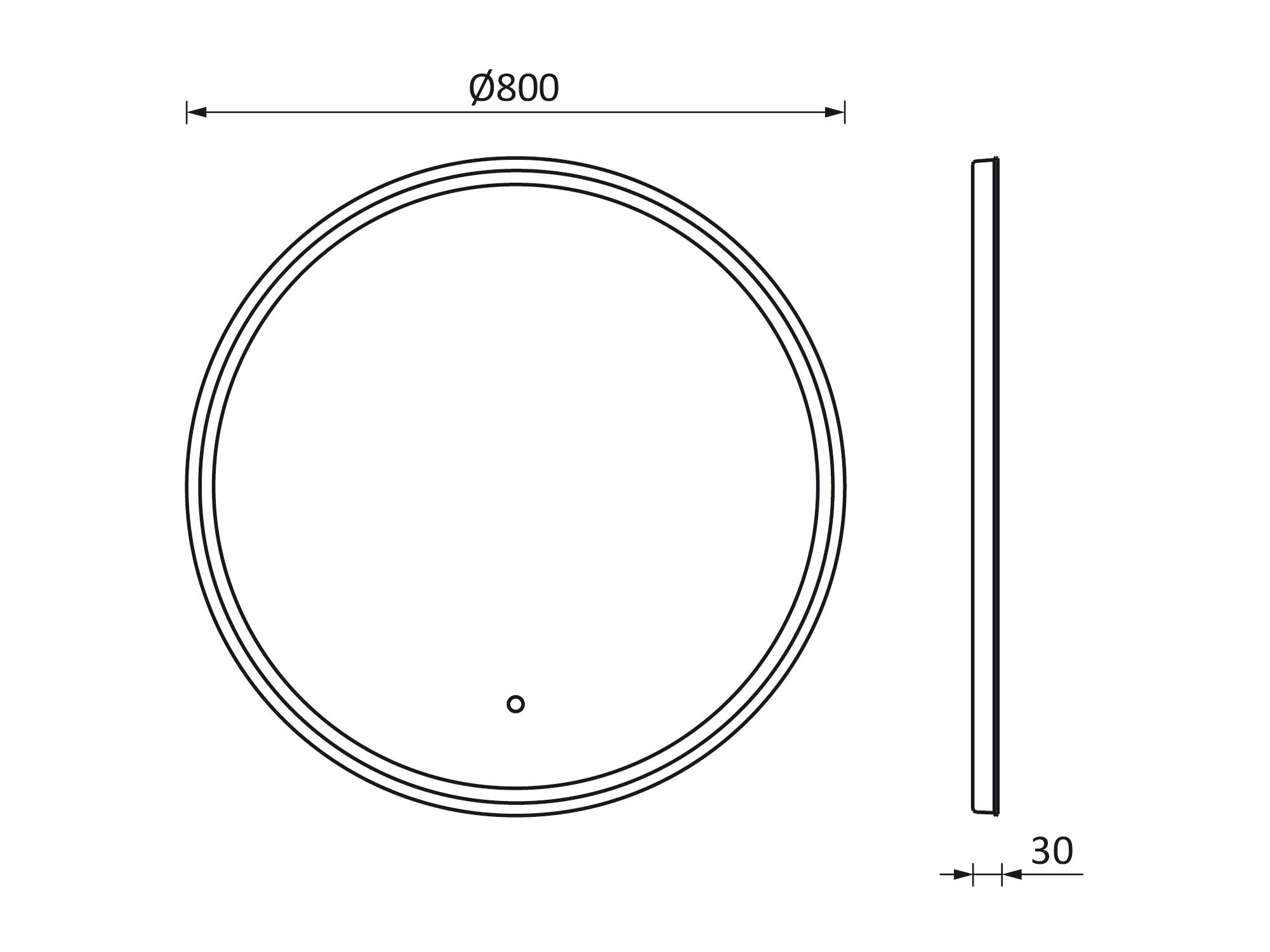 Espejo de baño con luz LED MIA, sensor, táctil, 80x80 cm - 4