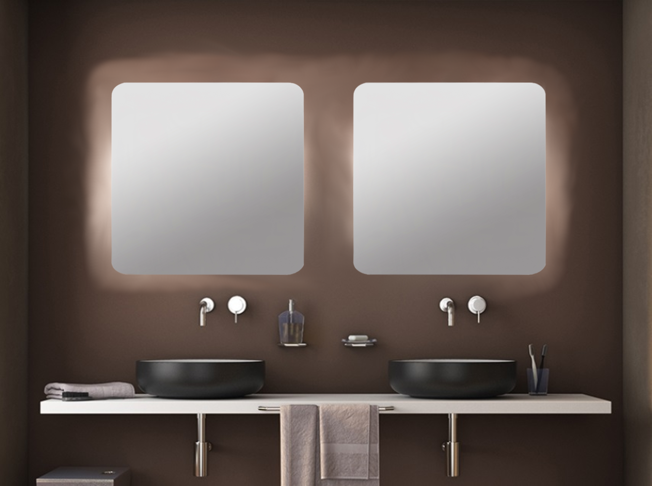 Espejo de baño con luz LED ambiente Zania gris/plata 100x60cm - 6