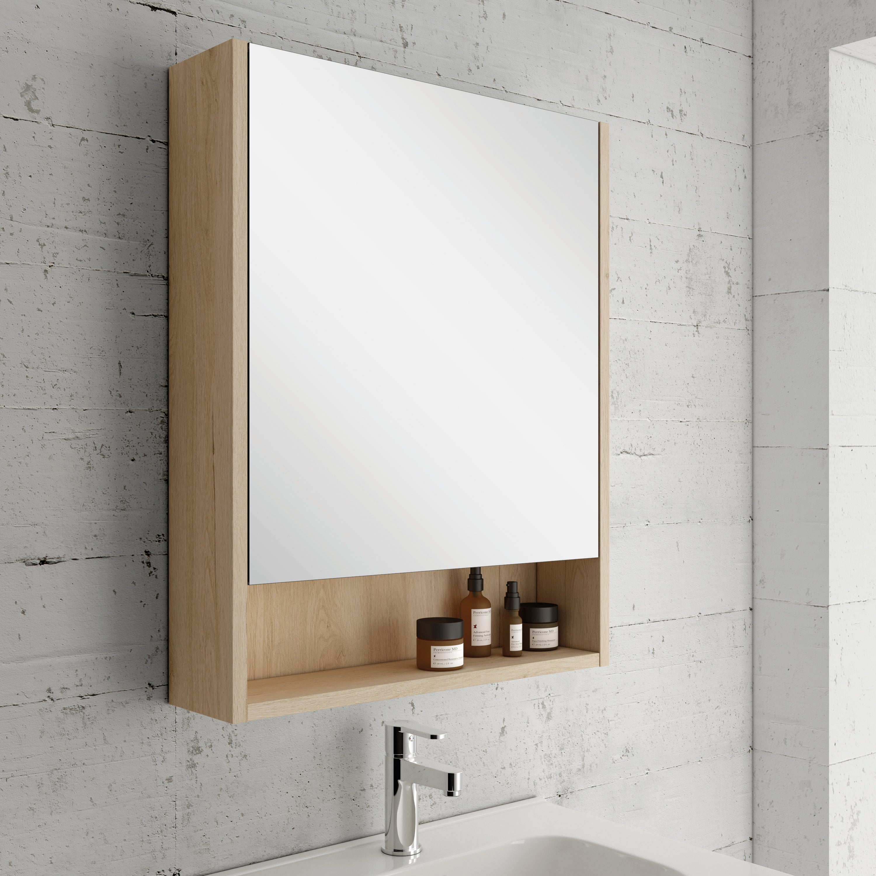 Armario de baño moon roble natural 60x75x13 cm