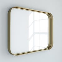 202412 Specchio Sospeso Asimmetrico Con Cornice In Legno Design Moderno Stile Vi