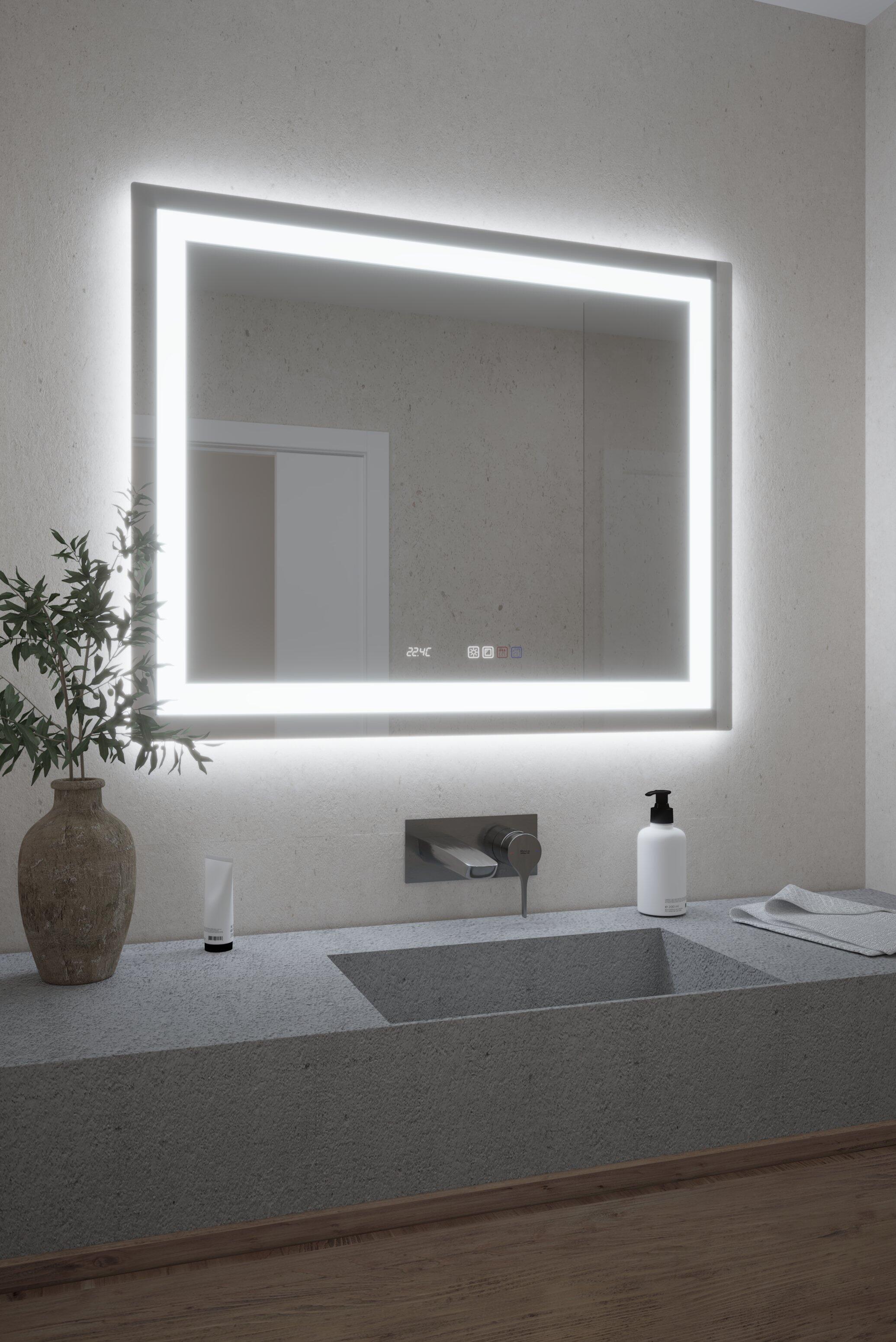 Espejo de baño con luz led all con antivaho, táctil, altavoz, , bluetooth, 100x80cm
