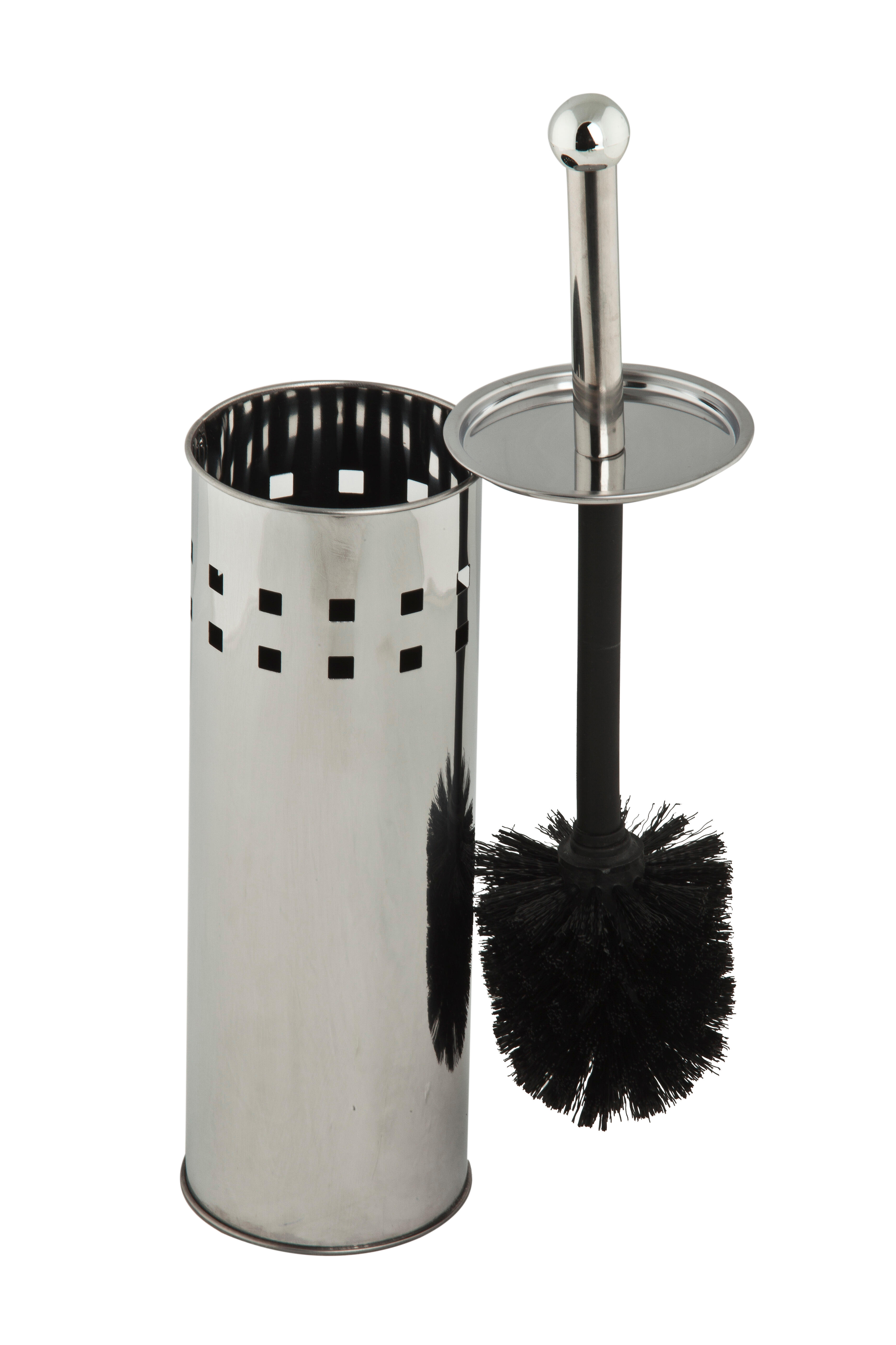 Portascopino square H 38.5 cm in inox argento - 3