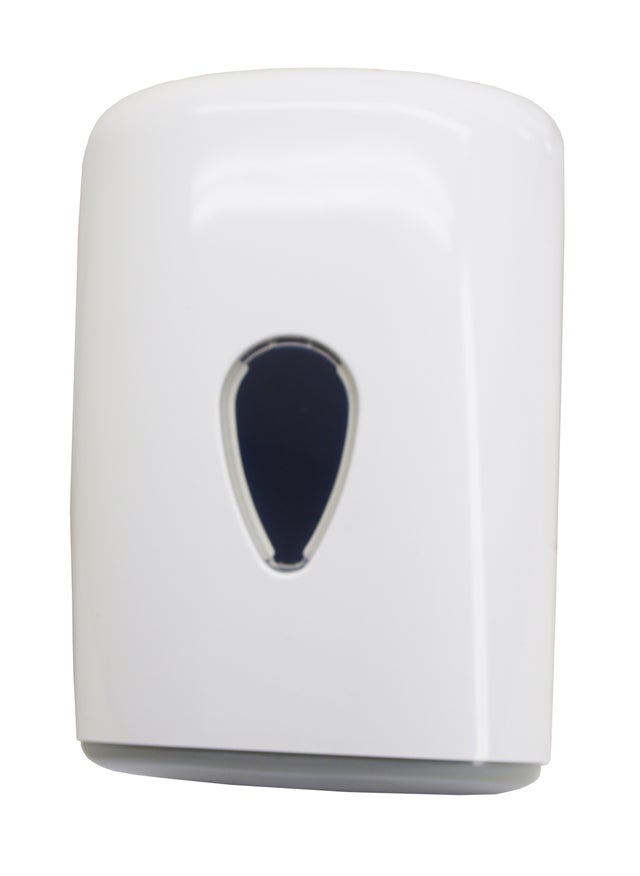 Dispensador de papel bobina mecha gota blanco