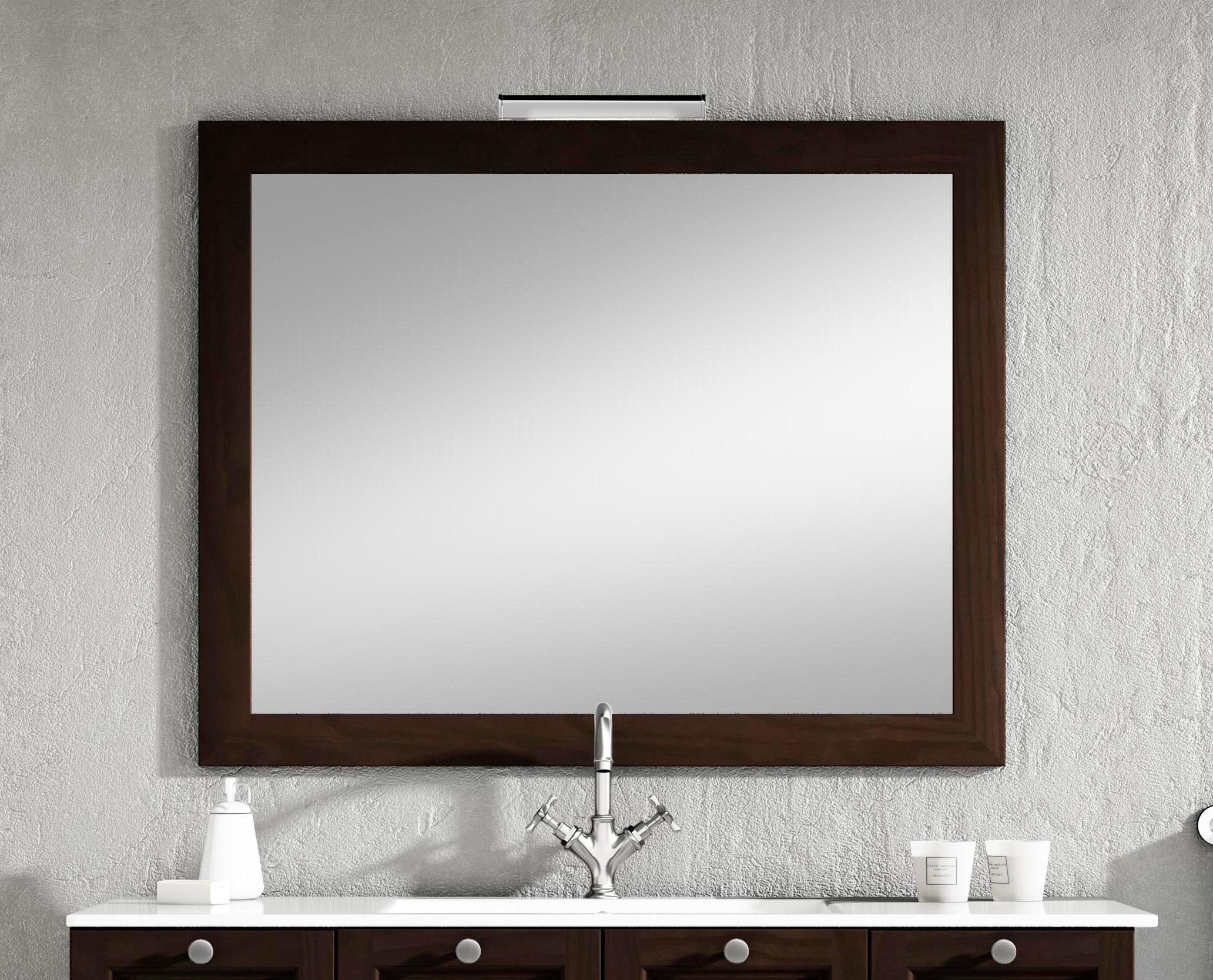 Espejo enmarcado rectangular Roma nogal oscuro  100 x80 cm - 2