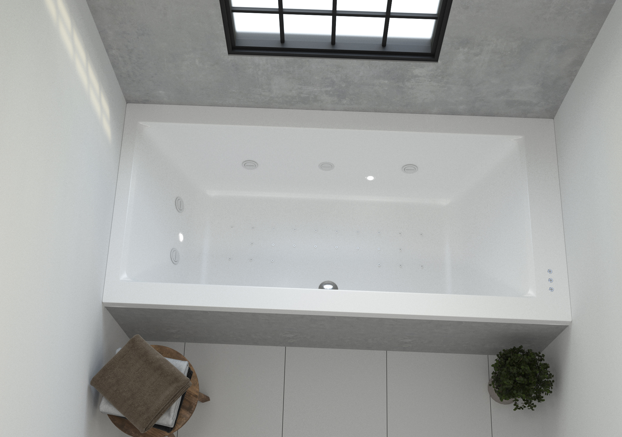 Bañera hidromasaje OBATH Look blanco 170x80 cm - 7