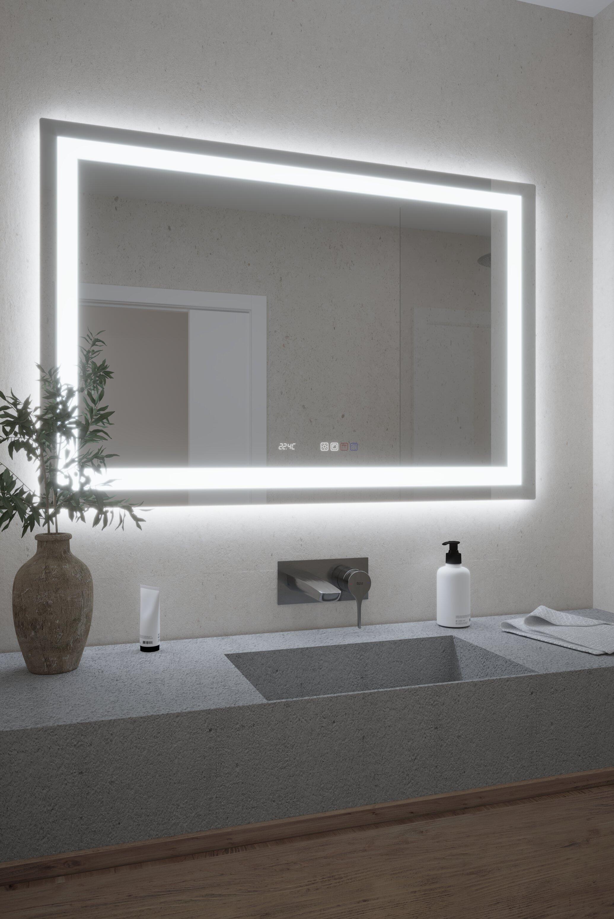Espejo de baño con luz led all con antivaho, táctil, altavoz, , bluetooth, 120x80cm