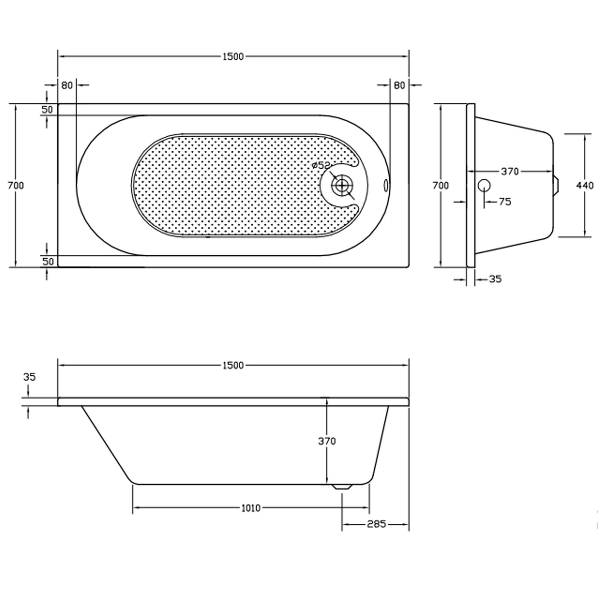 Banheira de hidromassagem NEREA HIDRO SCX E S/F 150X70 - 6