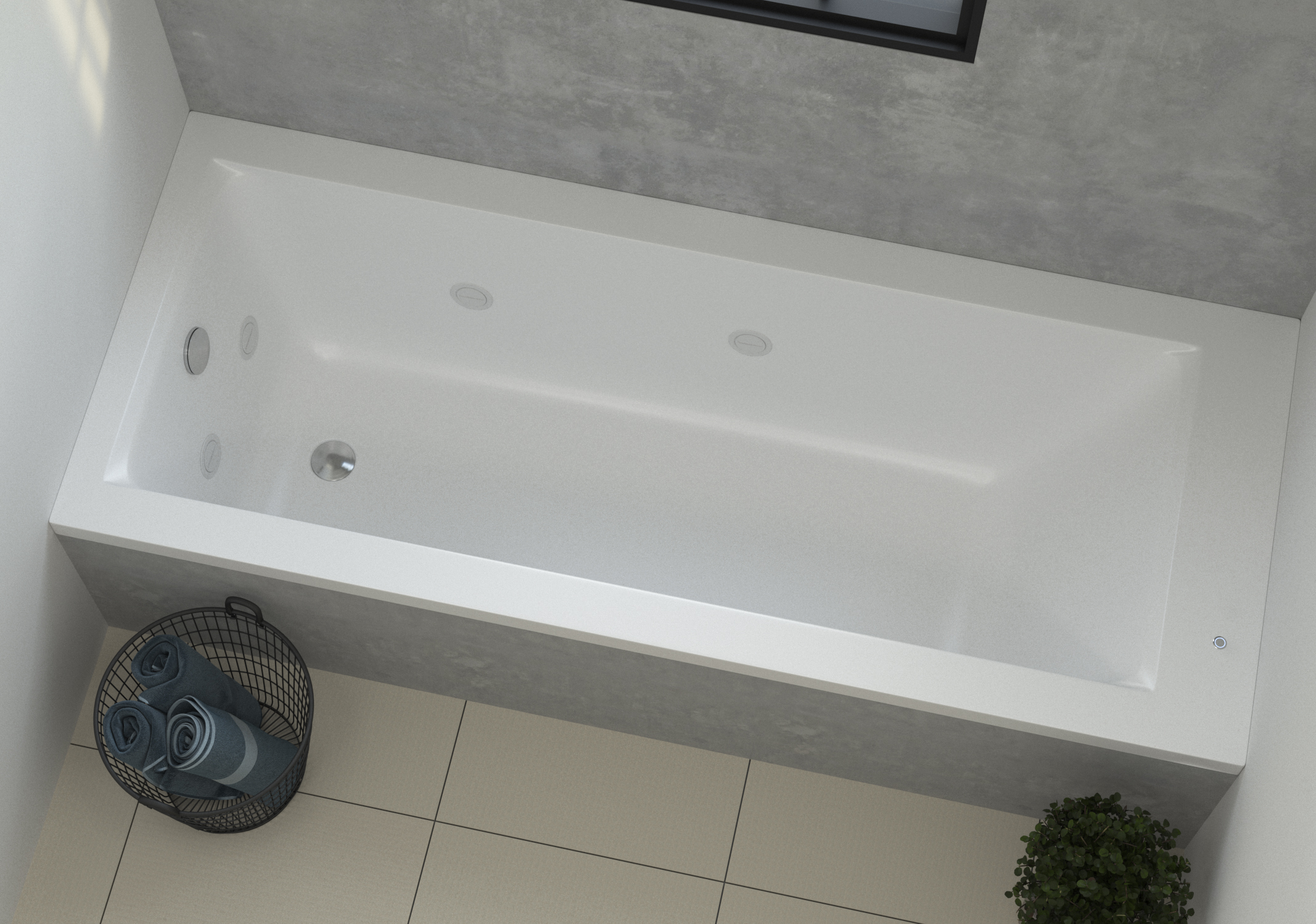 Bañera hidromasaje OBATH Look blanco 170x75 cm - 6