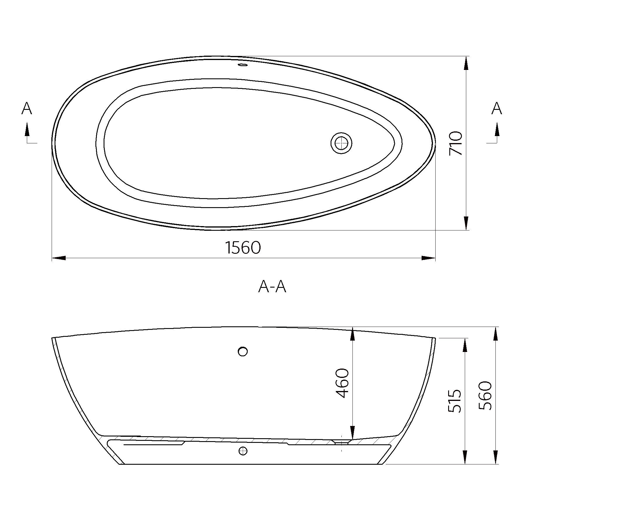 Bañera isla  Stori blanco 156x71 cm - 3