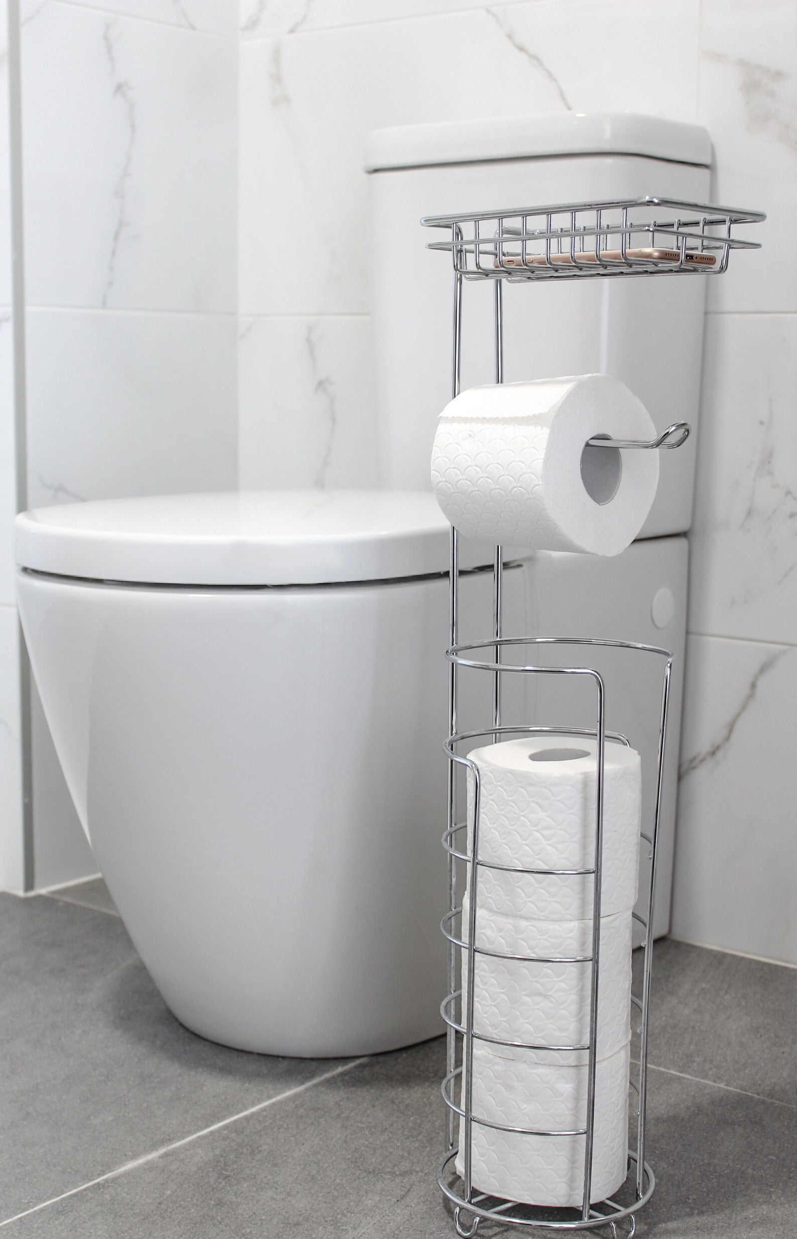 Portarrollo reserva de baño Portarrollos Reserva cromo cromado 14x60cm - 3