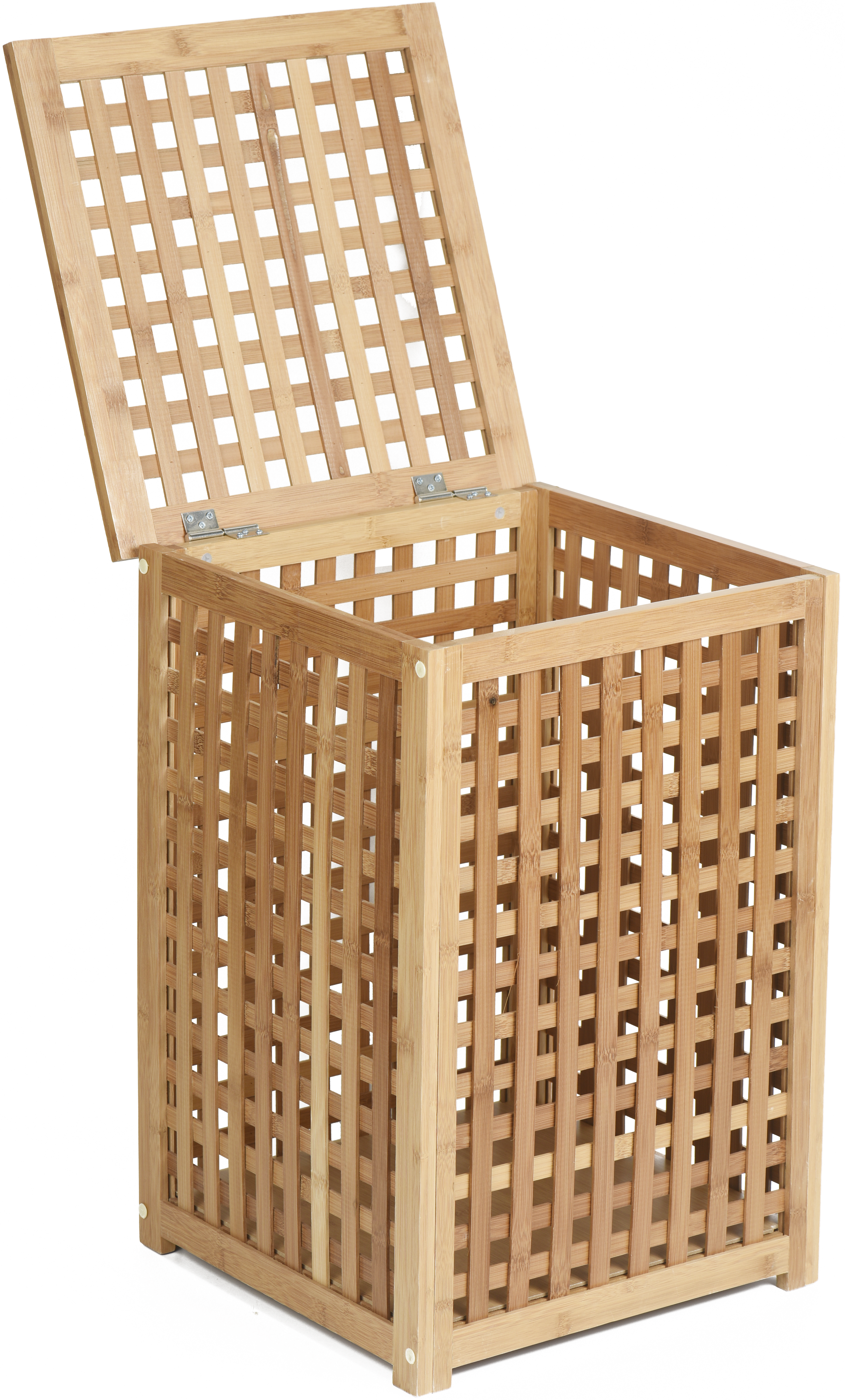 Cesto de ropa sucia con tapa Bambú de bambú marrón 40 L - 4