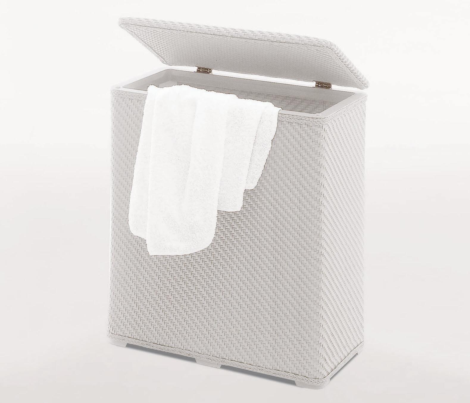 Cesta de ropa sucia con tapa Ambrogio de plástico blanco 70 L - 2