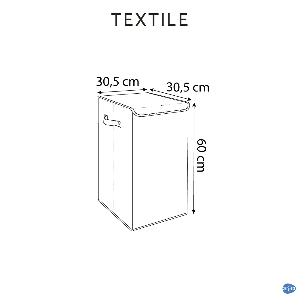 Cesto de ropa sucia con tapa Textile de plástico gris 60 L - 3