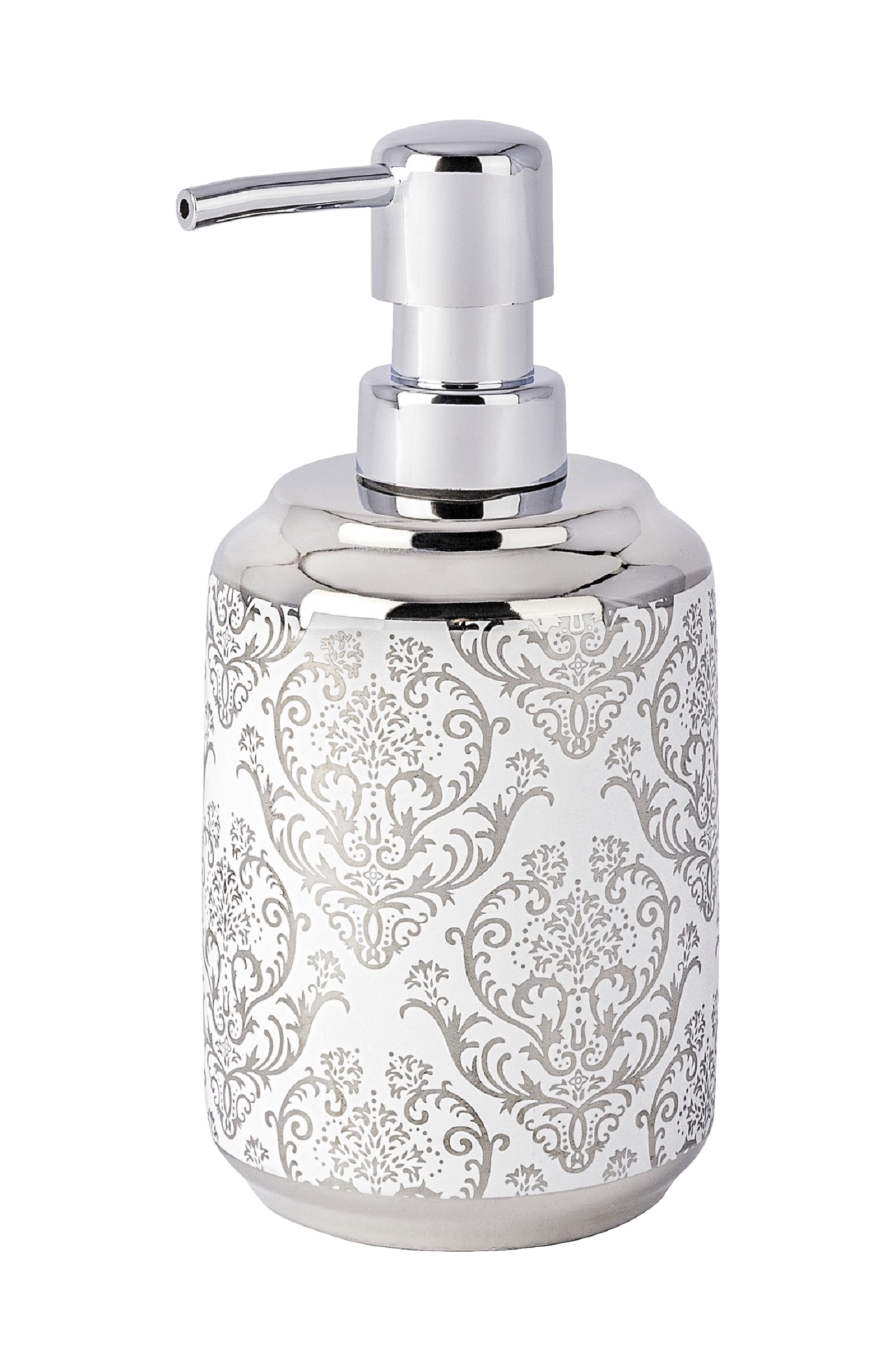 Dispensador barock blanco y plateado brillante