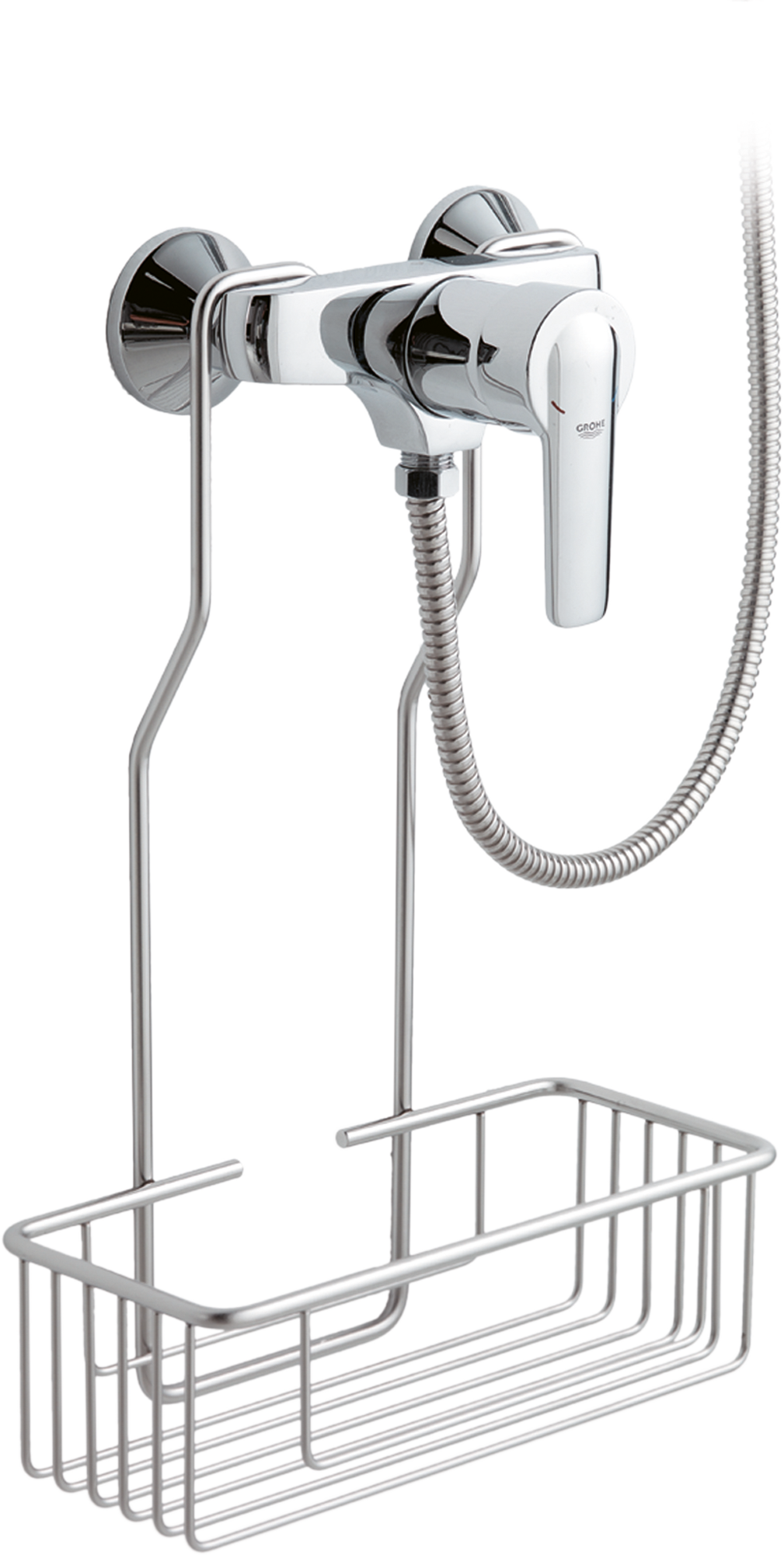 Organizador de ducha cesto ducha colgador gris / plata 30x45x9.5 cm