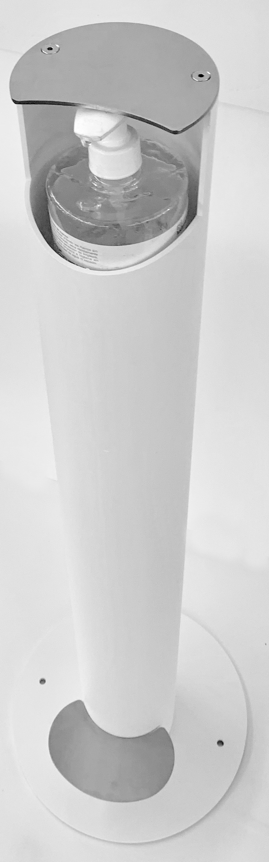 Dispensador de jabón peana blanco y cromo
