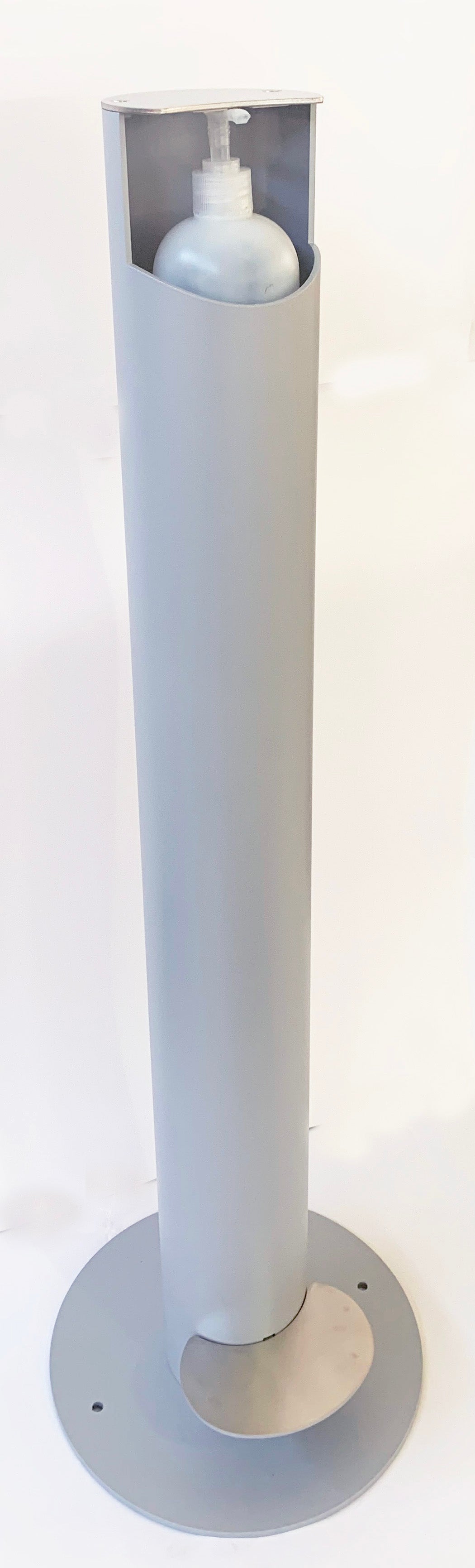 Dispensador de jabón peana gris y cromo
