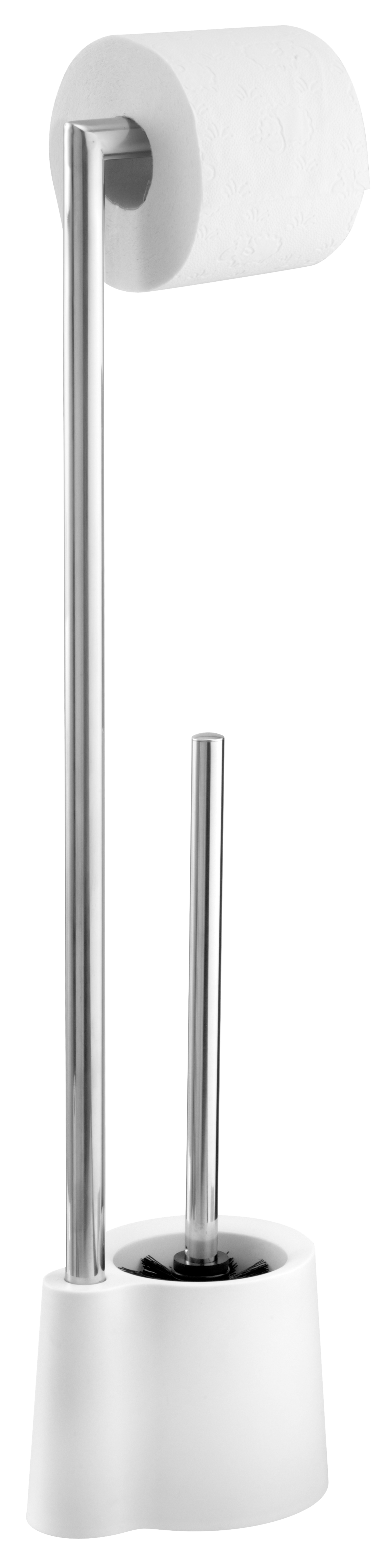Suporte de piaçaba e porta-rolos branco e cromado Wenko Avola - 8