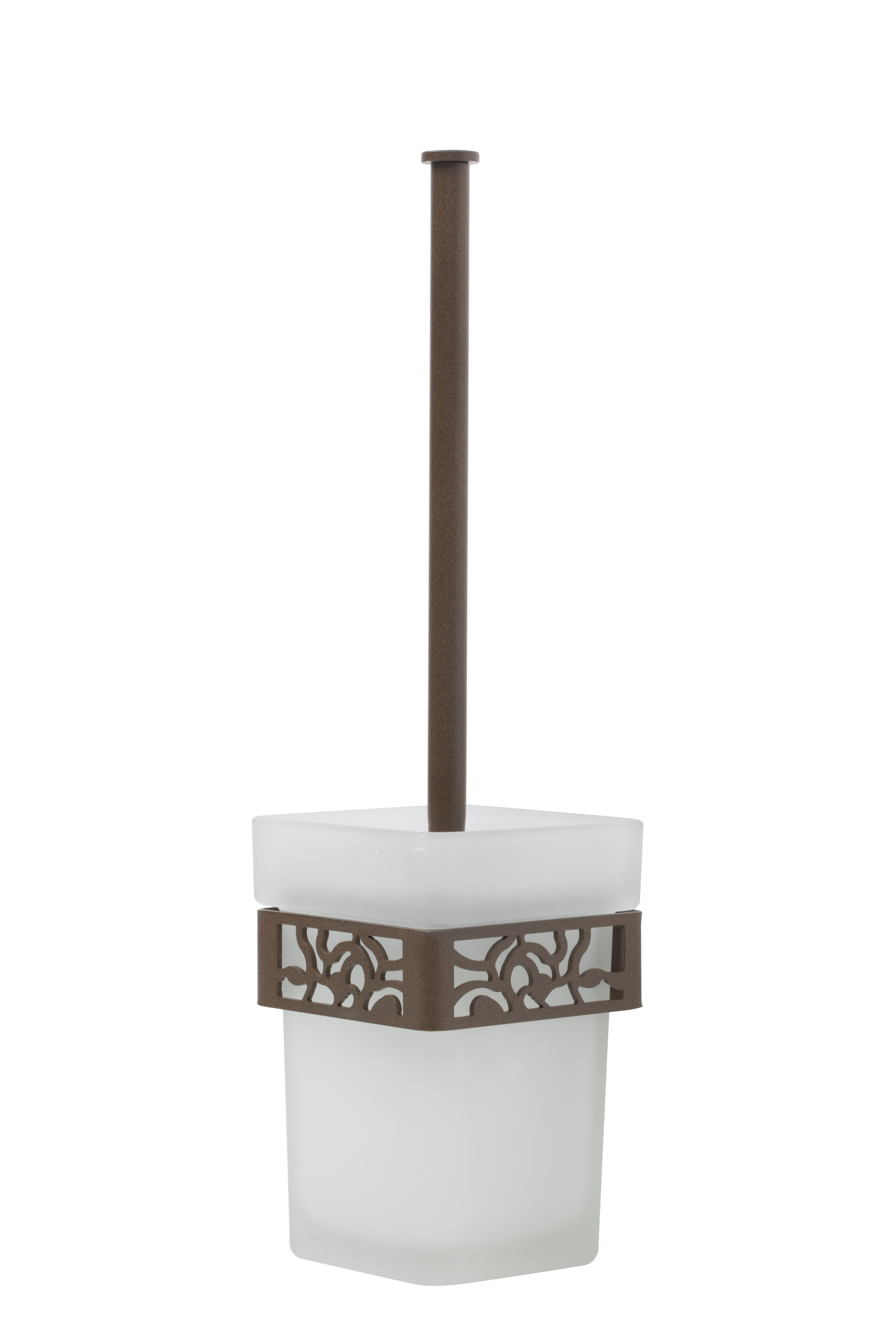 Escobillero art decó marrón brillante