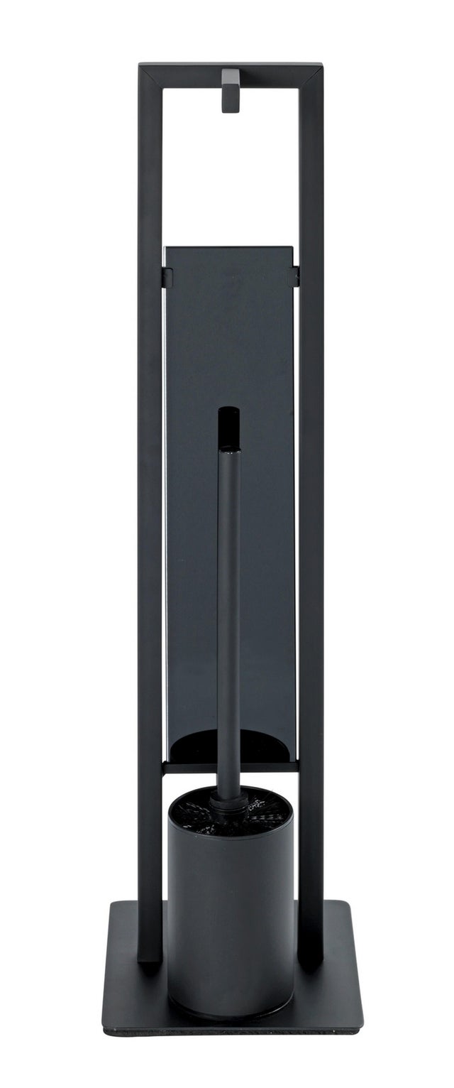 Suporte para piaçaba e porta-rolos preto envernizado Wenko Rivalta