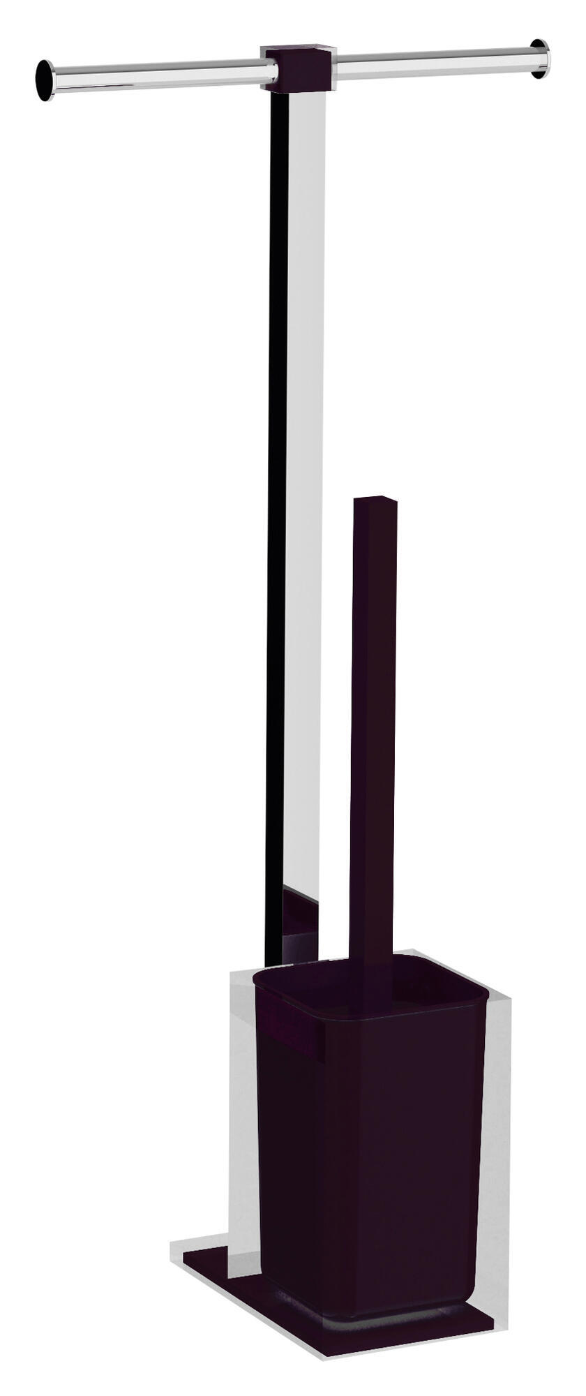 Portarrrollo de papel higiéncio de pie con escobillero rainbow negro