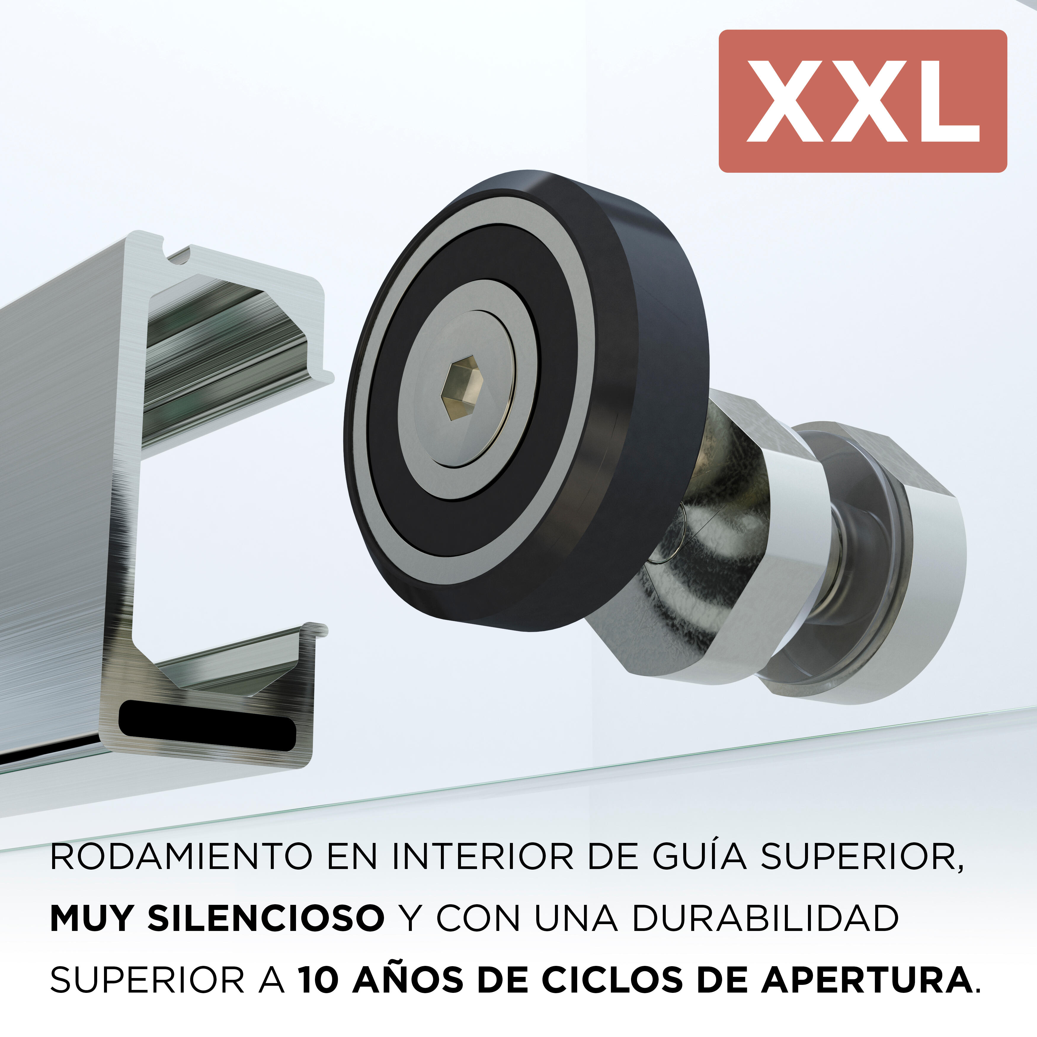 Mampara de ducha frontal corredera y panel fijo lateral Tala Perfil aluminio cromo. Ancho adaptable (80-81)+80 x200 cm. Cristal templado de seguridad transparente. Tratamiento antical y cierre magnético Glassinox - 9