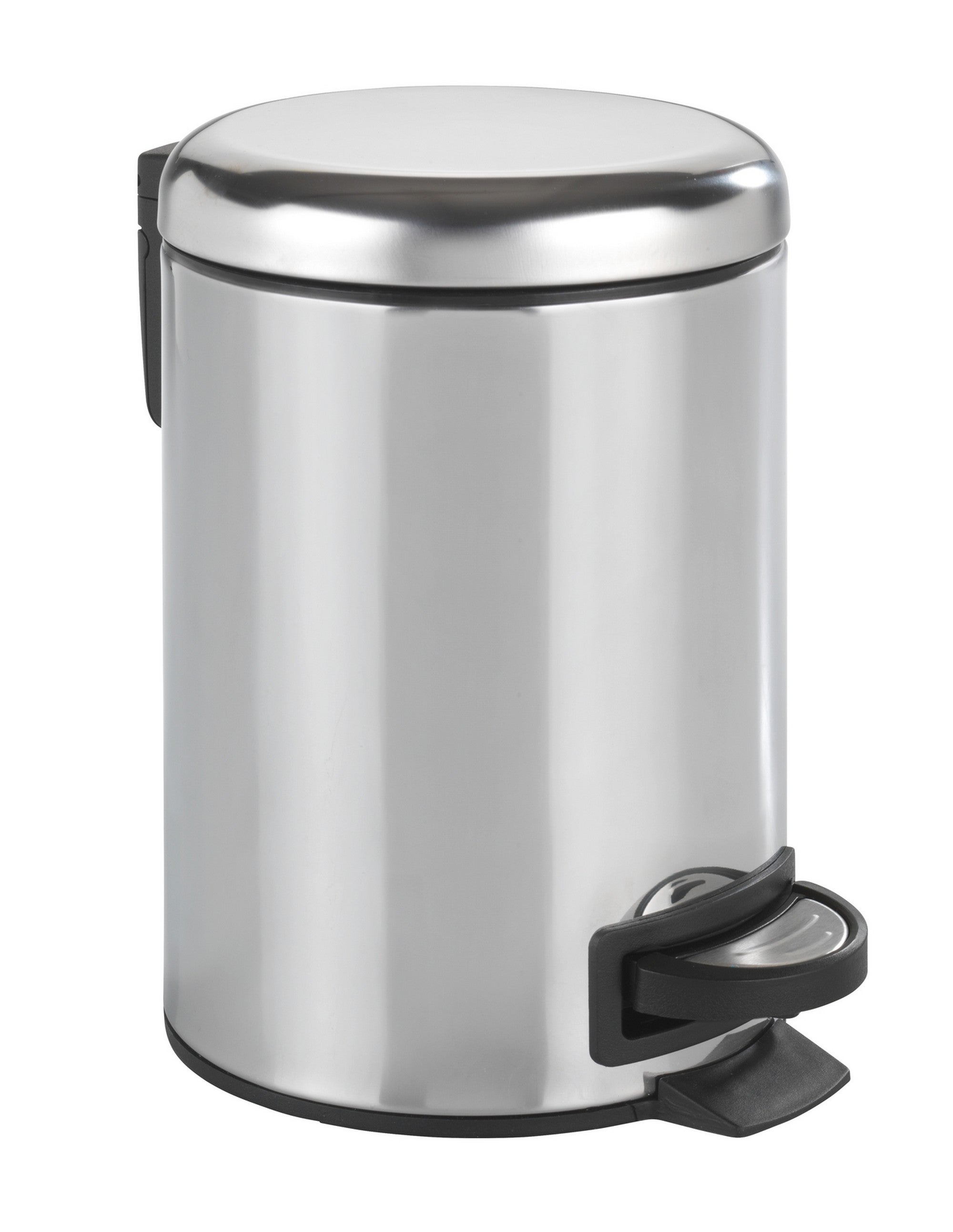 Papelera de baño con pedal acero inox leman brillo 3 l wenko