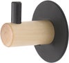 Percha/perchero Scandi madera negro  con 1 gancho