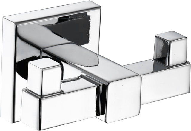 1 percha/colgador adhesivo de baño Quaddro gris cromado