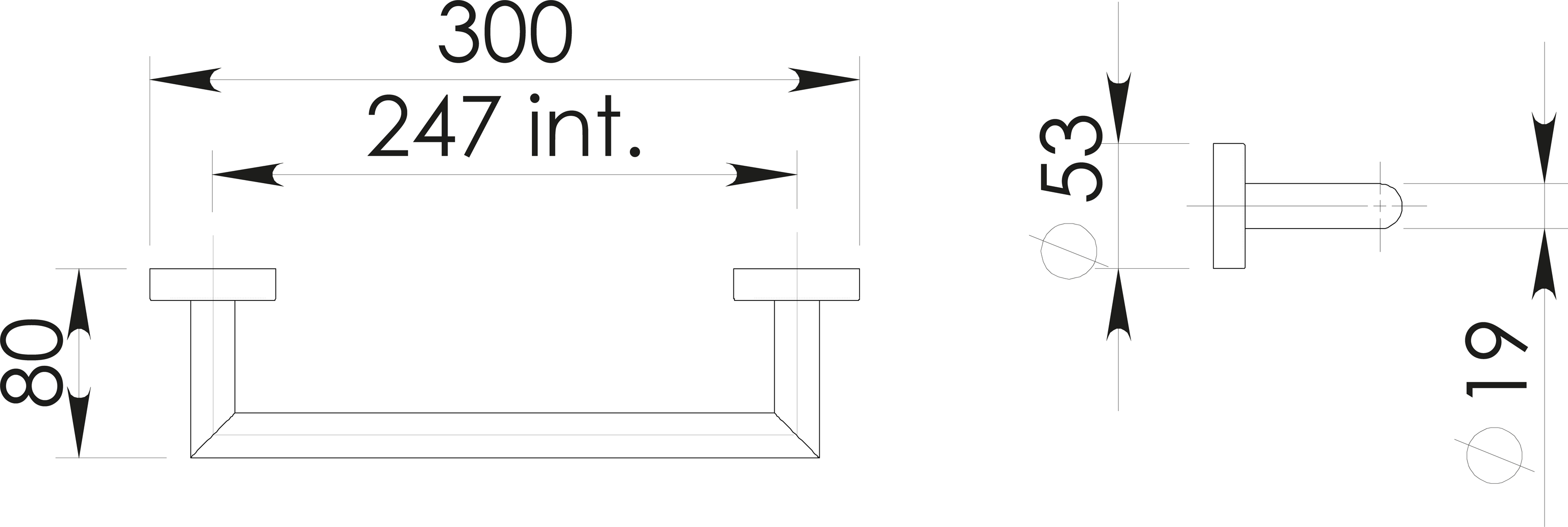 Toallero  Project cromado 30x5.3 cm - 9