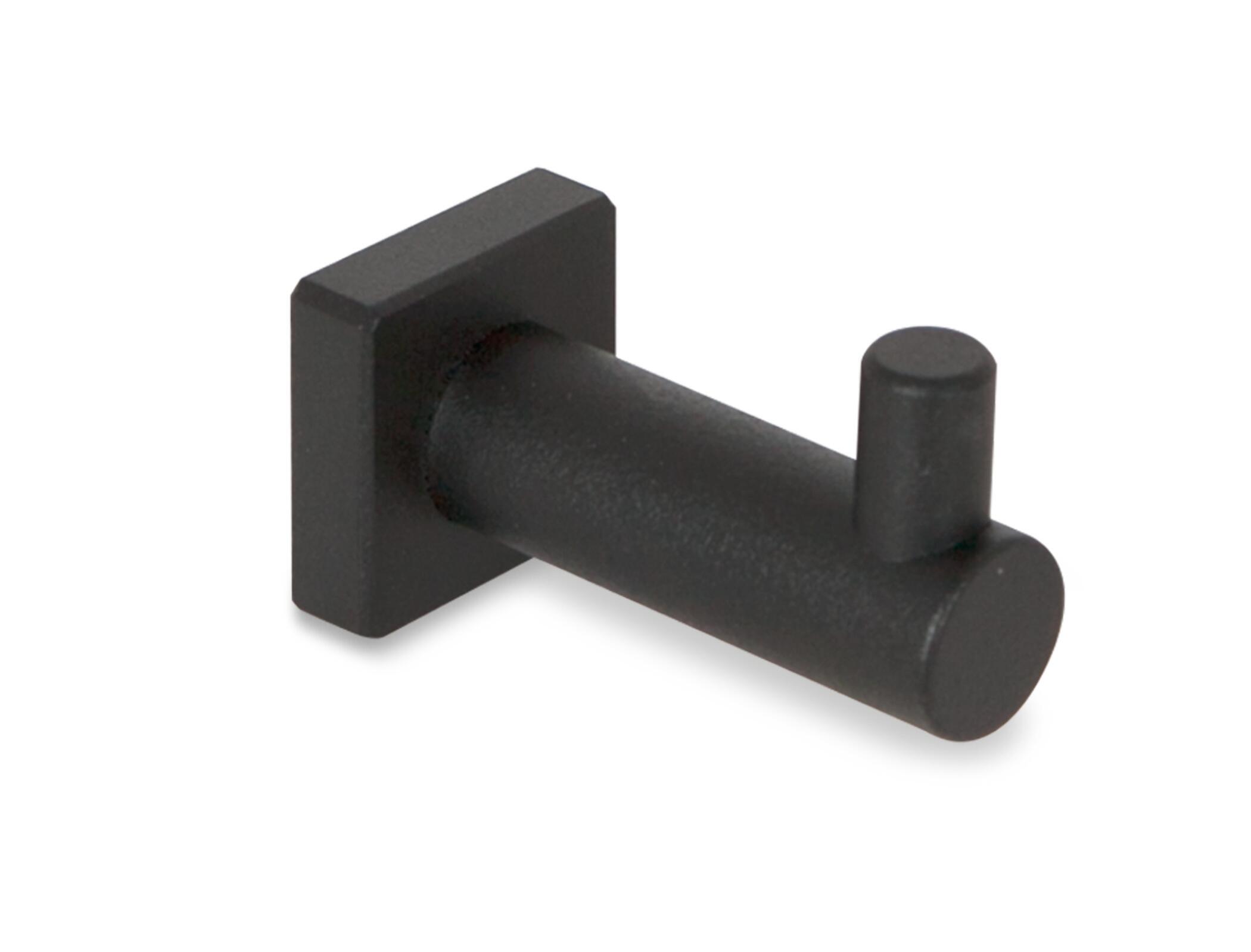 Percha/perchero asis acero negro con 1 ganchos