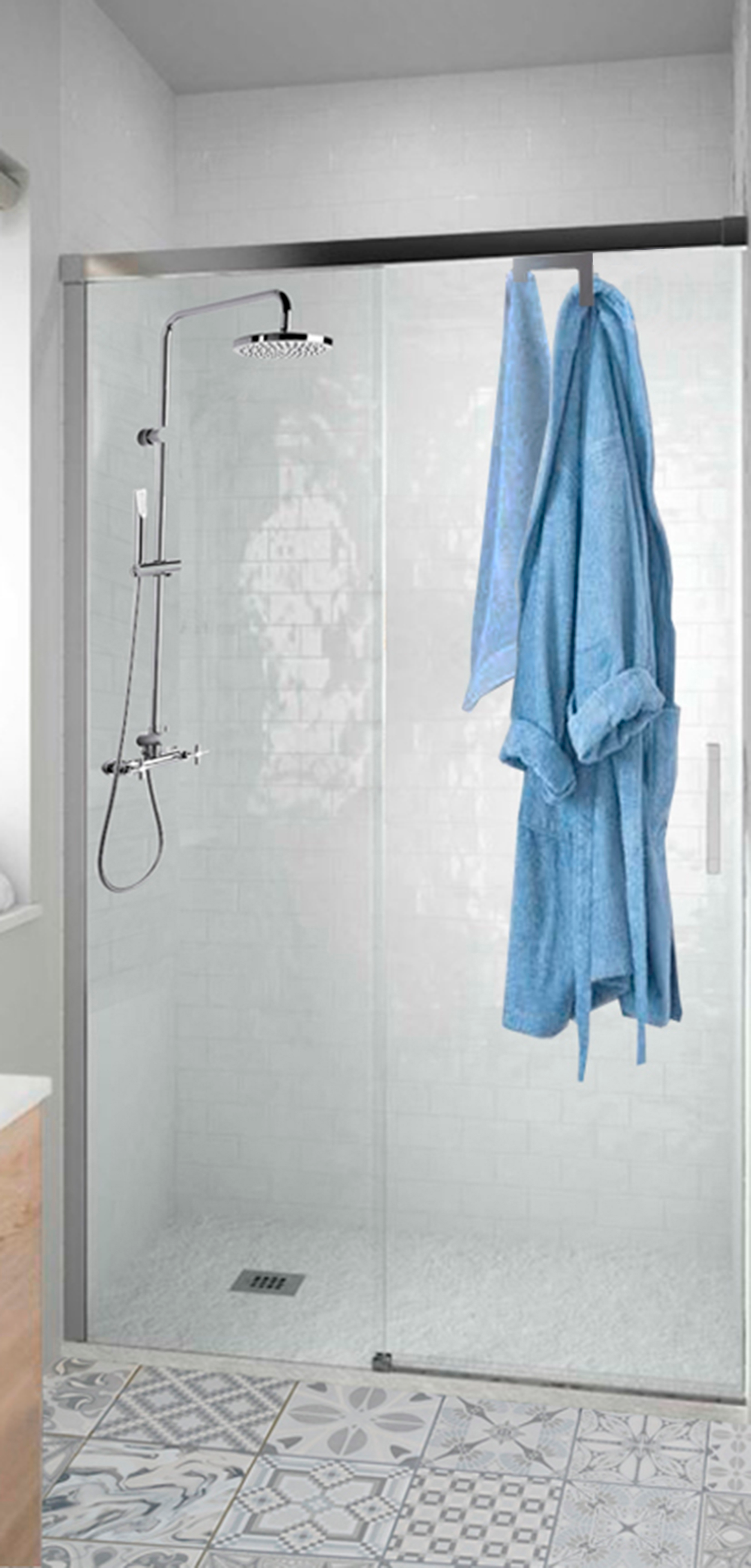 Perchero de pared Cuelgam  gris  con 2 ganchos - 2