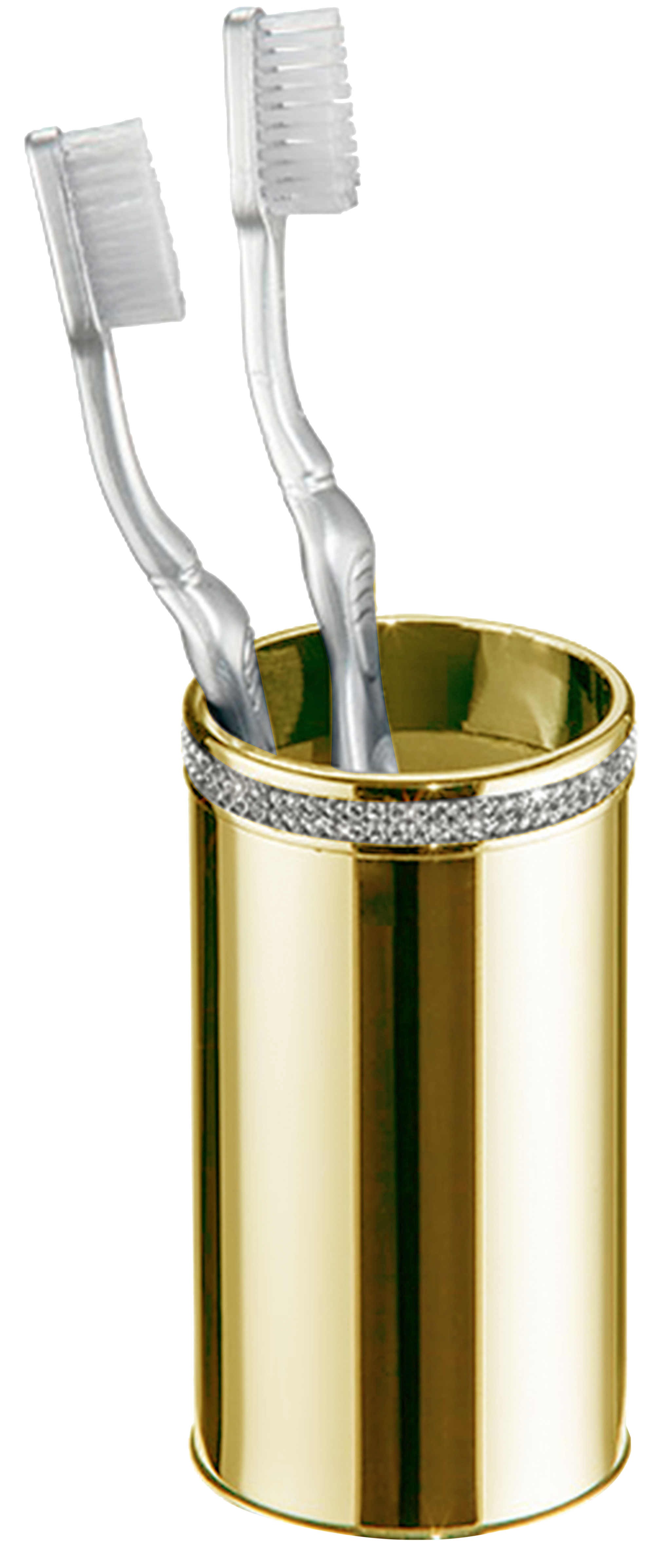 Vaso de baño carmen blanco y oro brillante