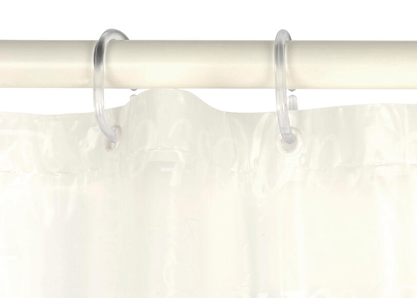 Pack 12 anillas cortina de ducha ovalada transparente en plástico - 3