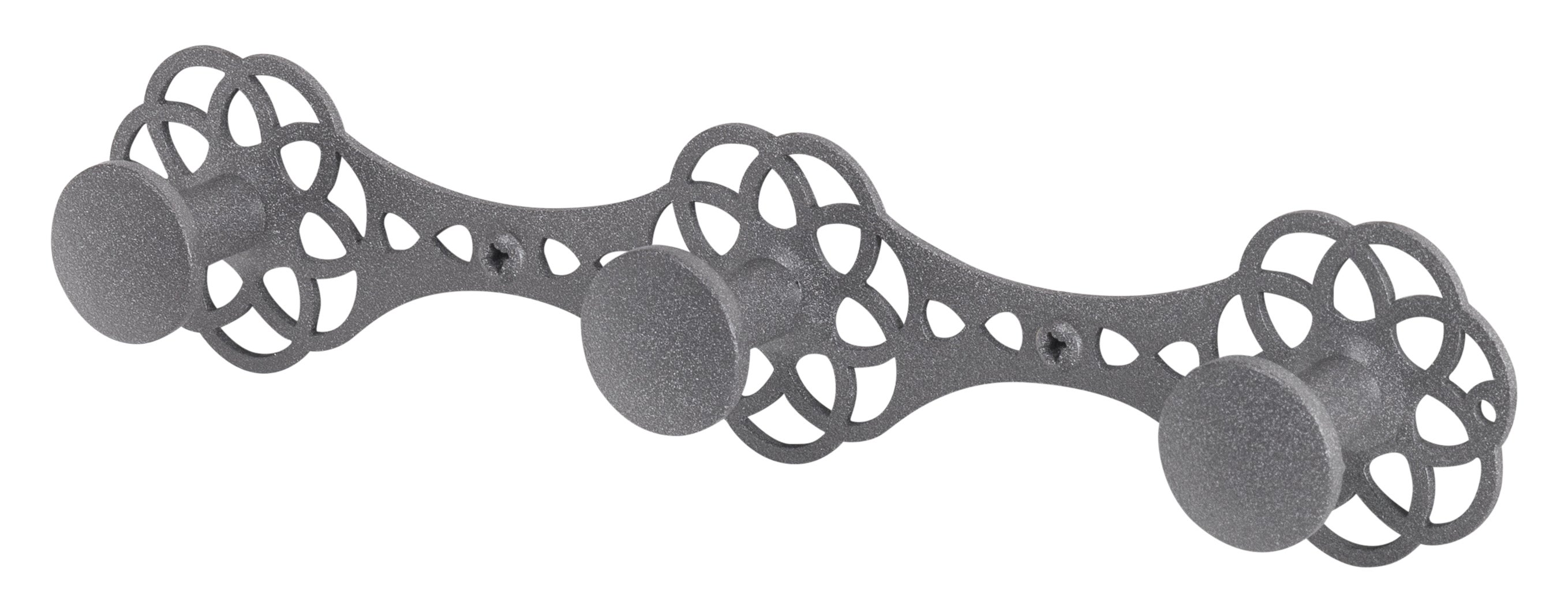 Percha gris / plata con colgadores 6.5x25x3.7 cm
