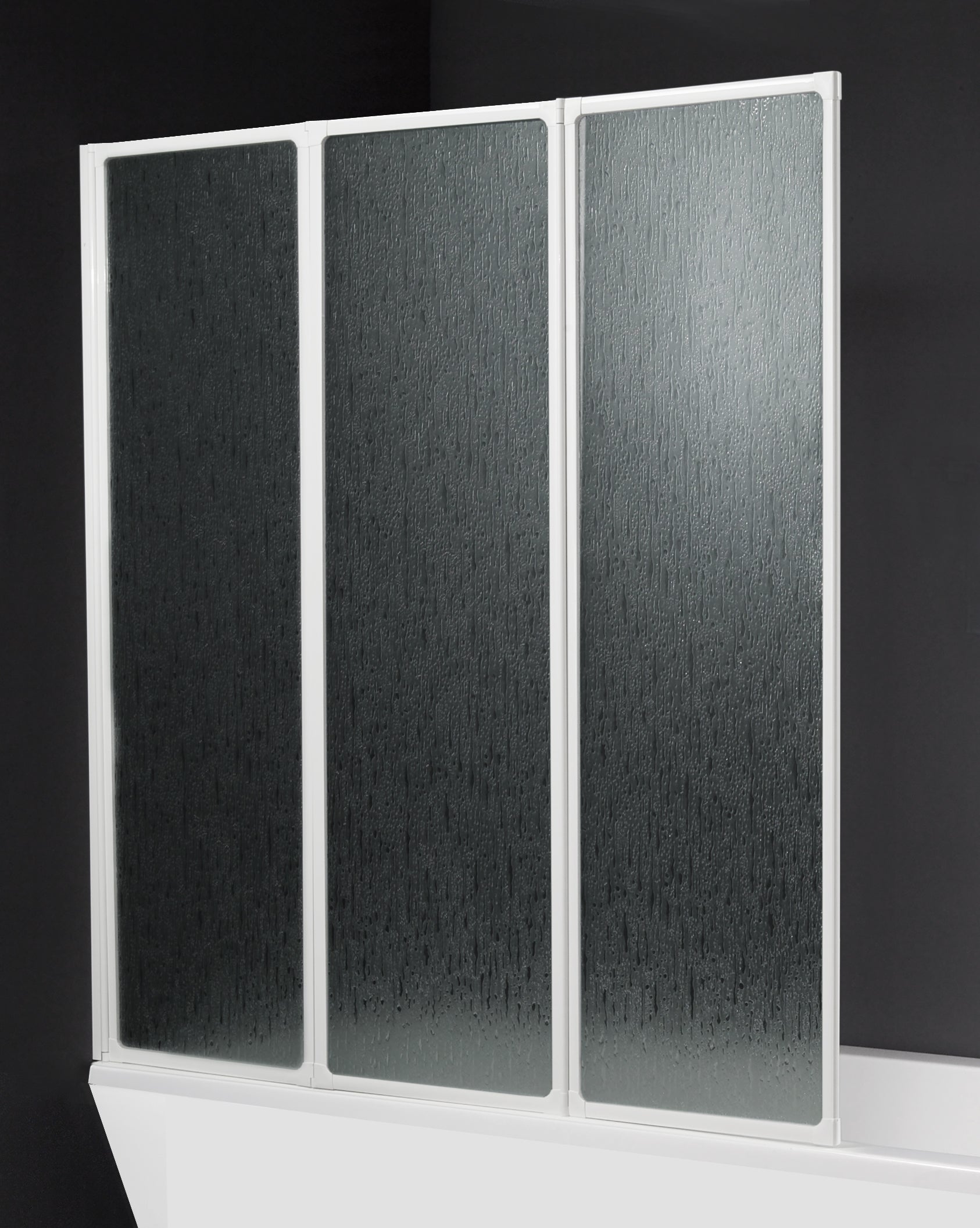 Mampara de bañera 3 hojas acrílico new monaco perfil blanco 140x140 cm