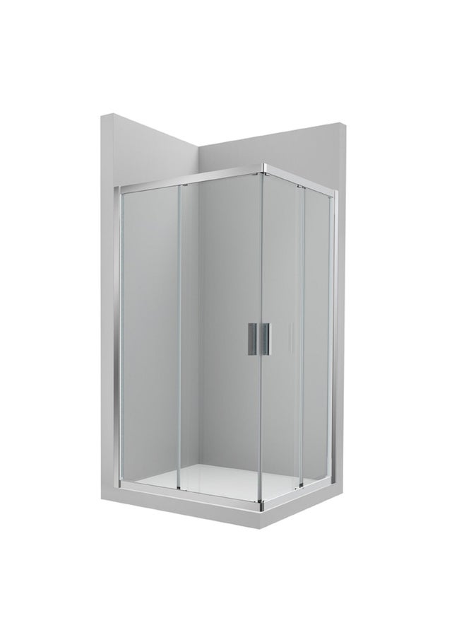 MAMPARA DE DUCHA ANGULAR CORREDERA ROCA URA NEW 120CM PLATA