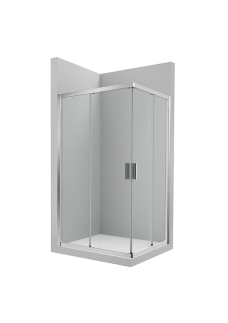 MAMPARA DE DUCHA ANGULAR CORREDERA ROCA URA NEW 120CM PLATA - 1