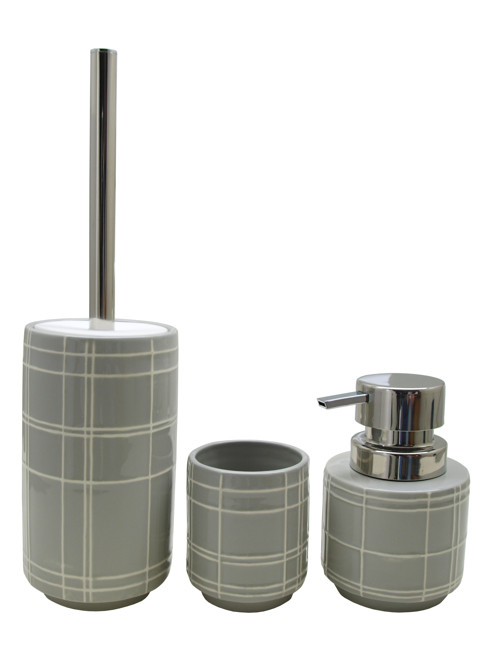 Set accesorios de baño grey de color gris