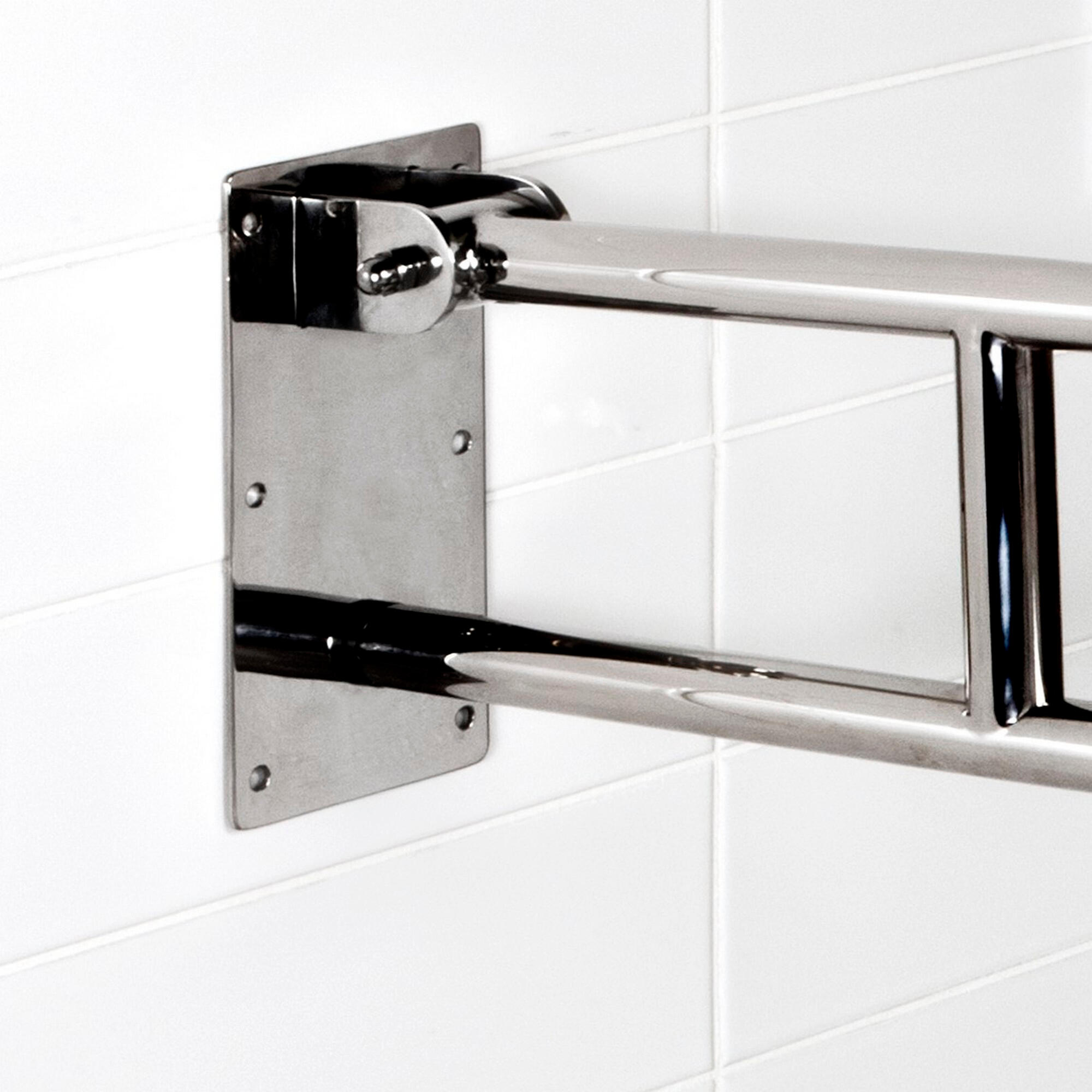 Barra de apoio aço antideslizante inox cromado 73x3 cm - 7