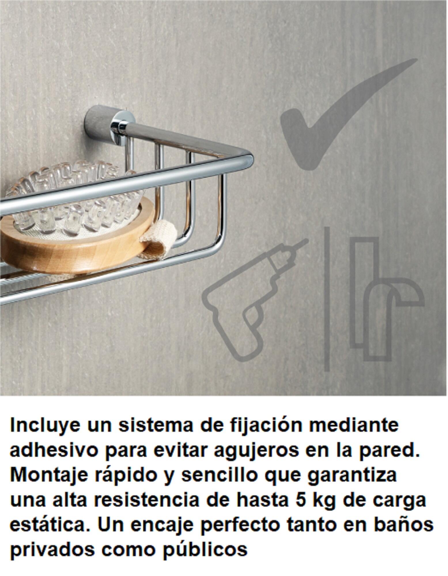 Organizador de ducha Adagio cromo acero inoxidable brillante con 1 altura 22x12x12 cm - 5