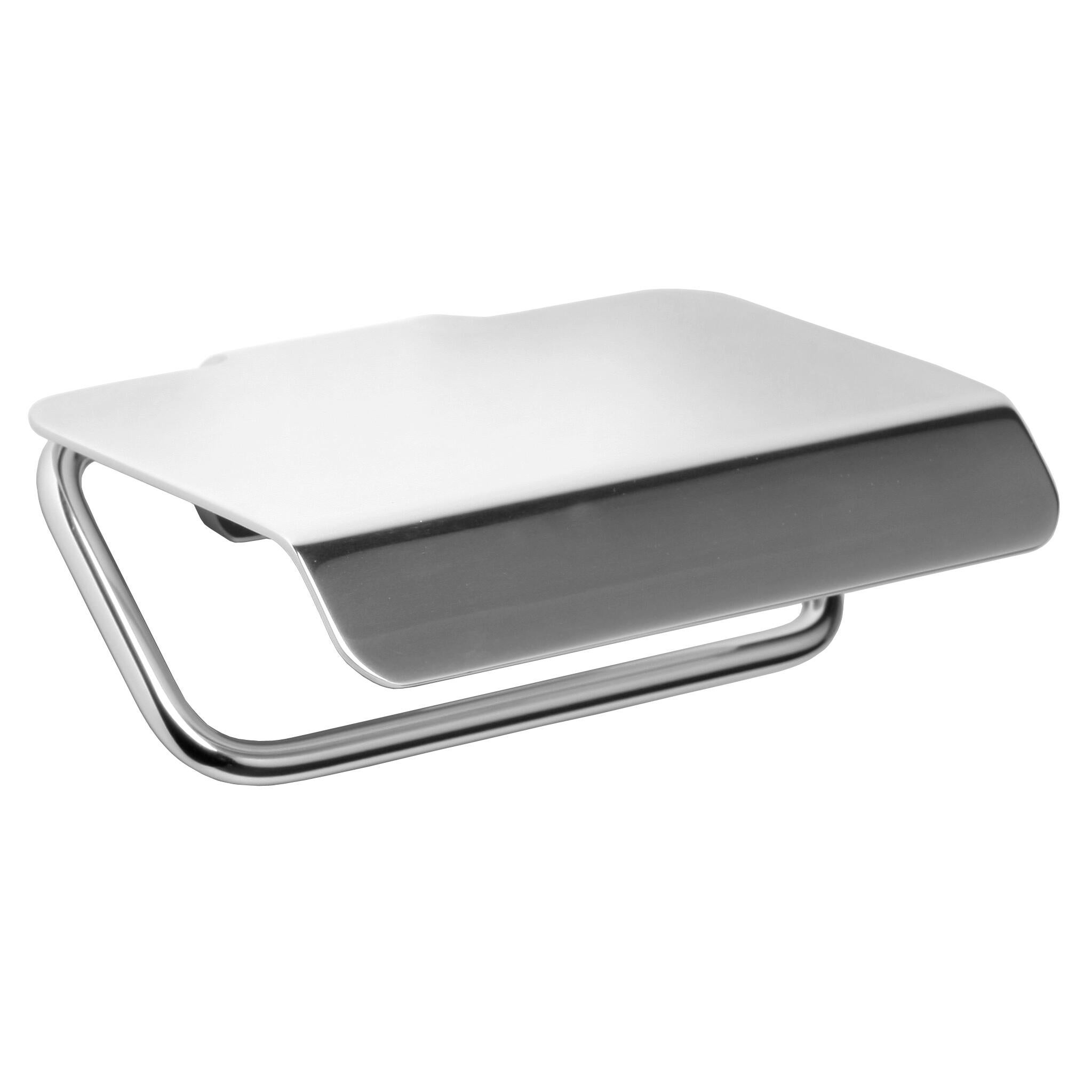 Portarrollo wc flat gris cromado brillante 4x15 cm