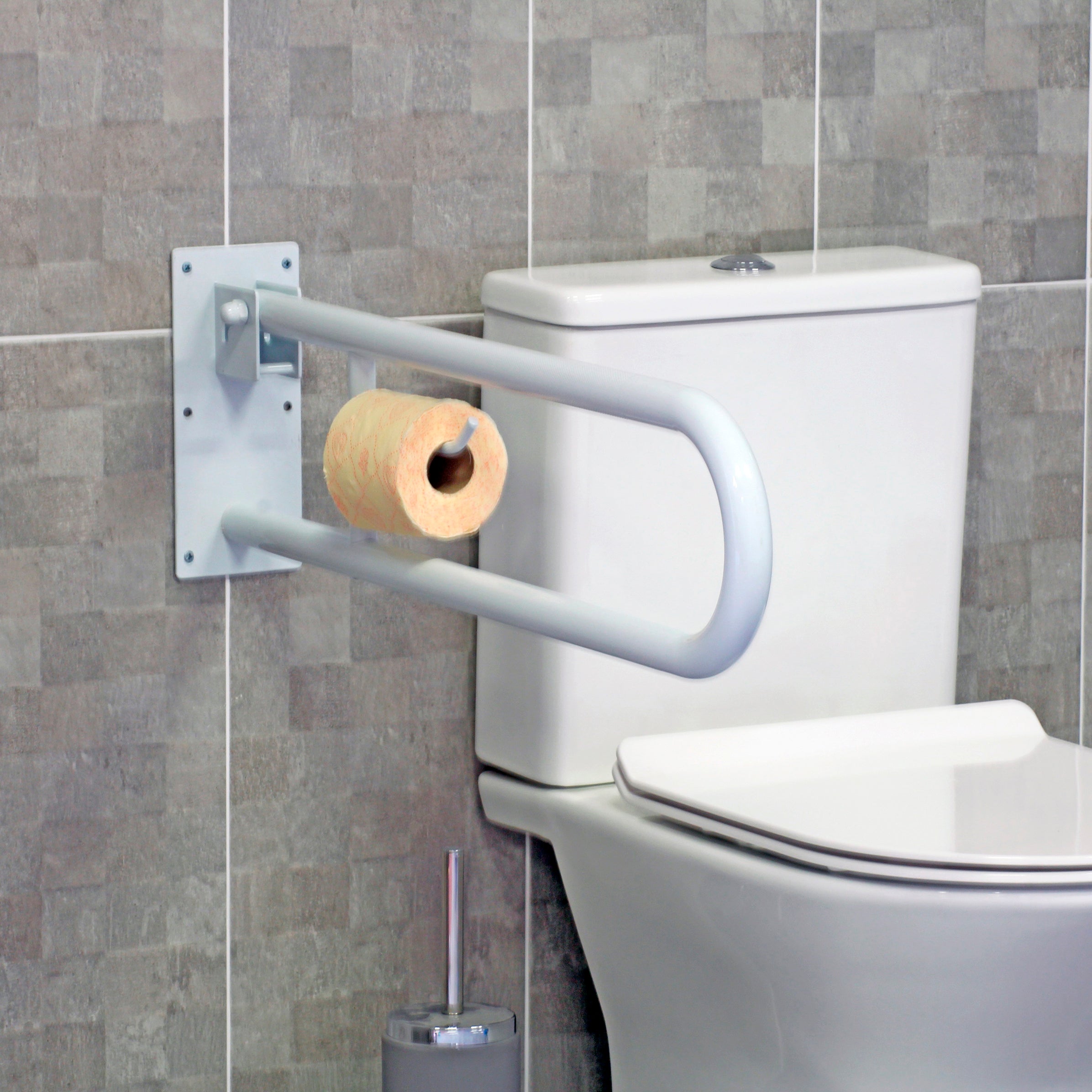 Barra de apoio aço antideslizante inox branco 73x3 cm - 4