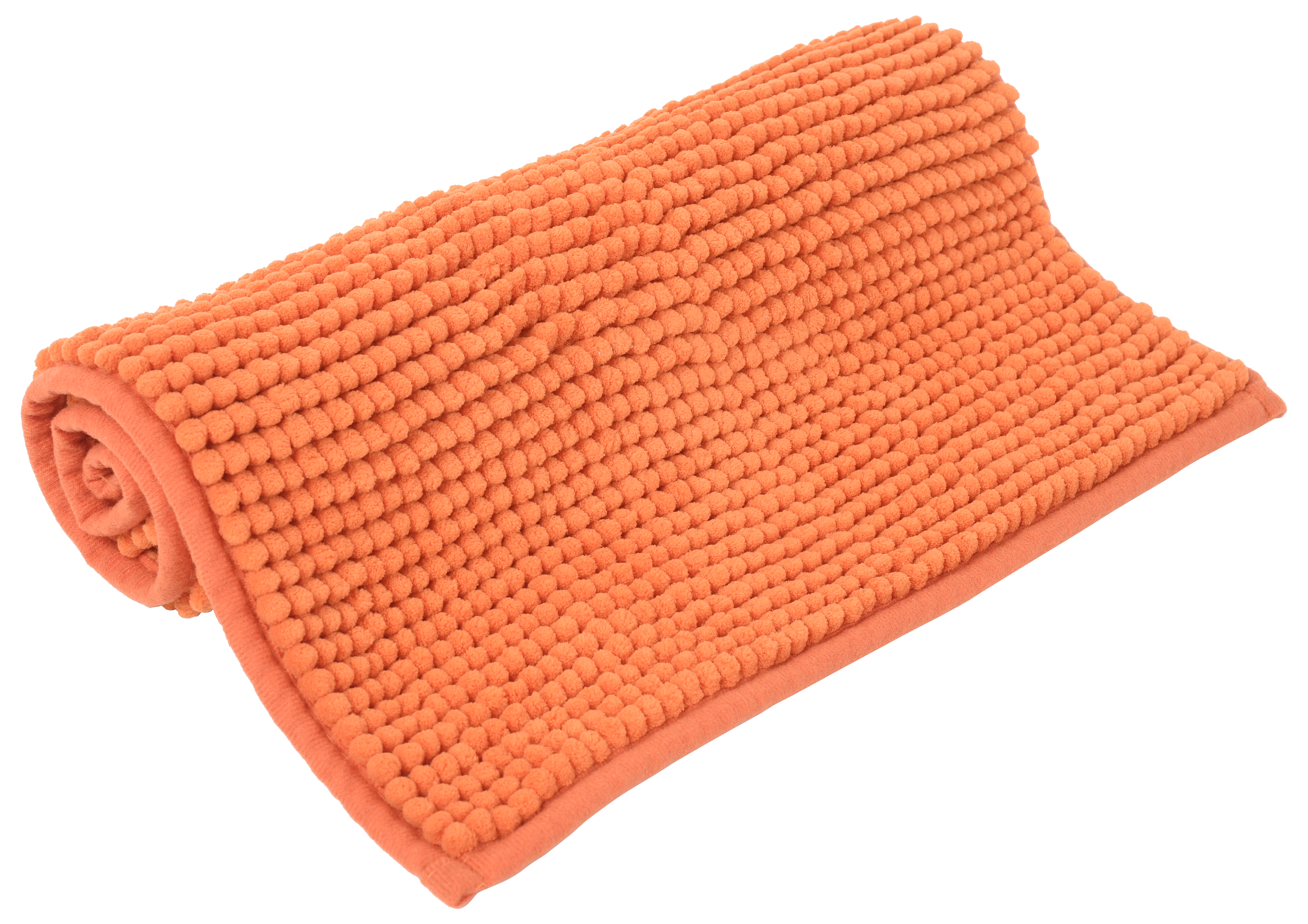 Alfombra de baño rectangular chenille 60x40 cm naranja
