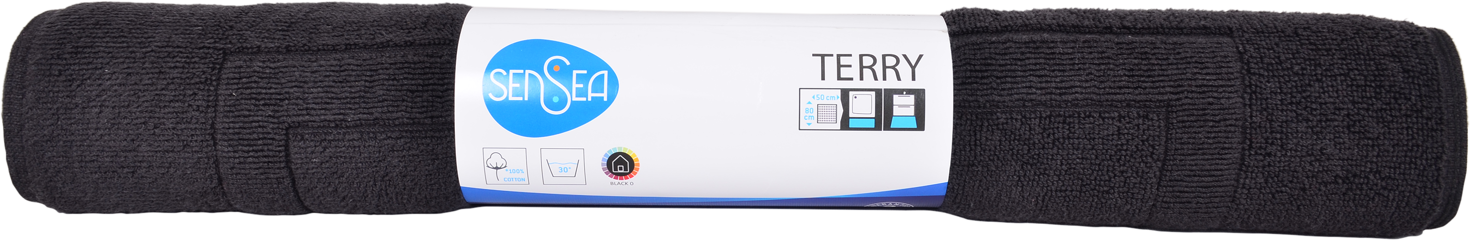 Alfombra de baño rectangular Terry 50x80 cm negro - 14