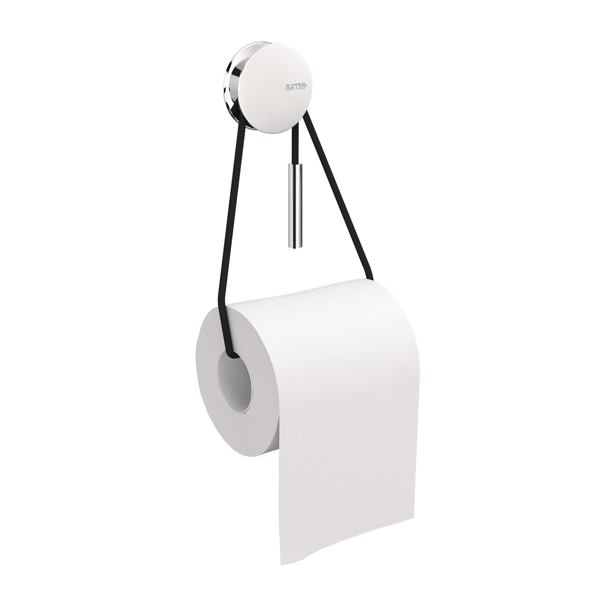 Portarrollo wc diabolo negro brillante 5x5 cm